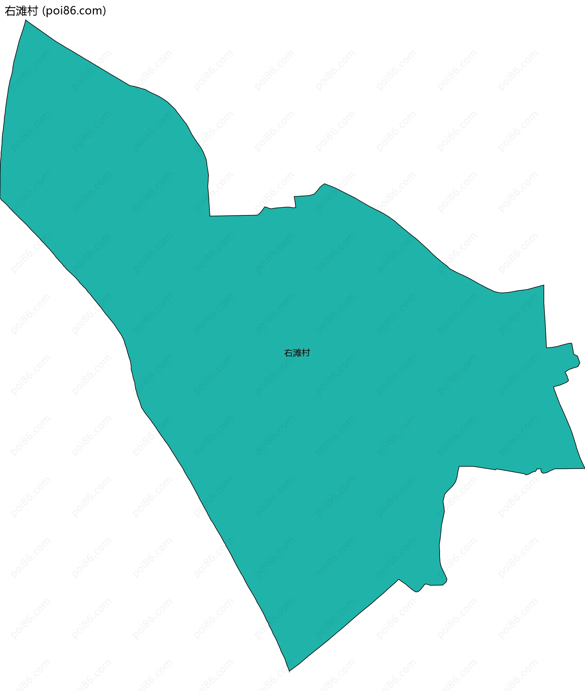 右滩村边界地图