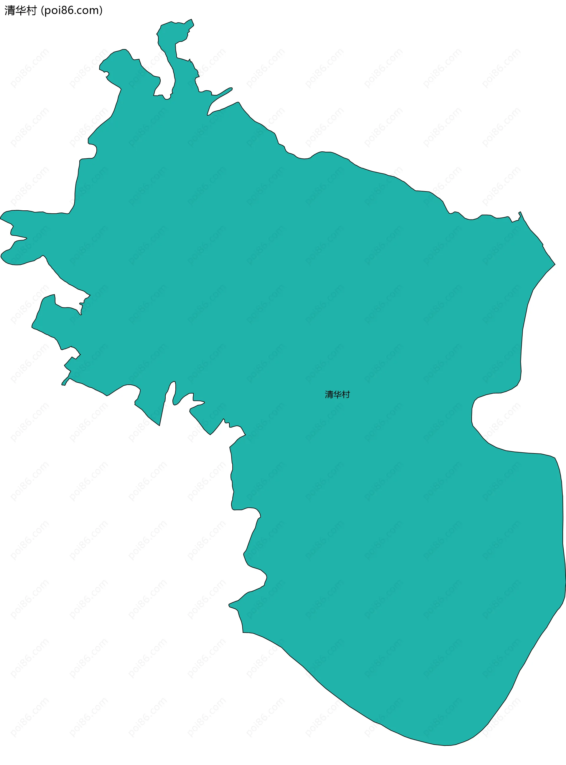 清华村边界地图