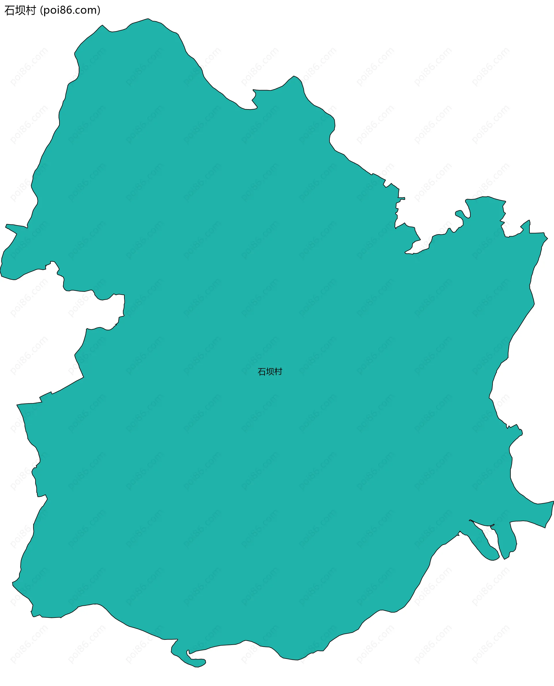 石坝村边界地图