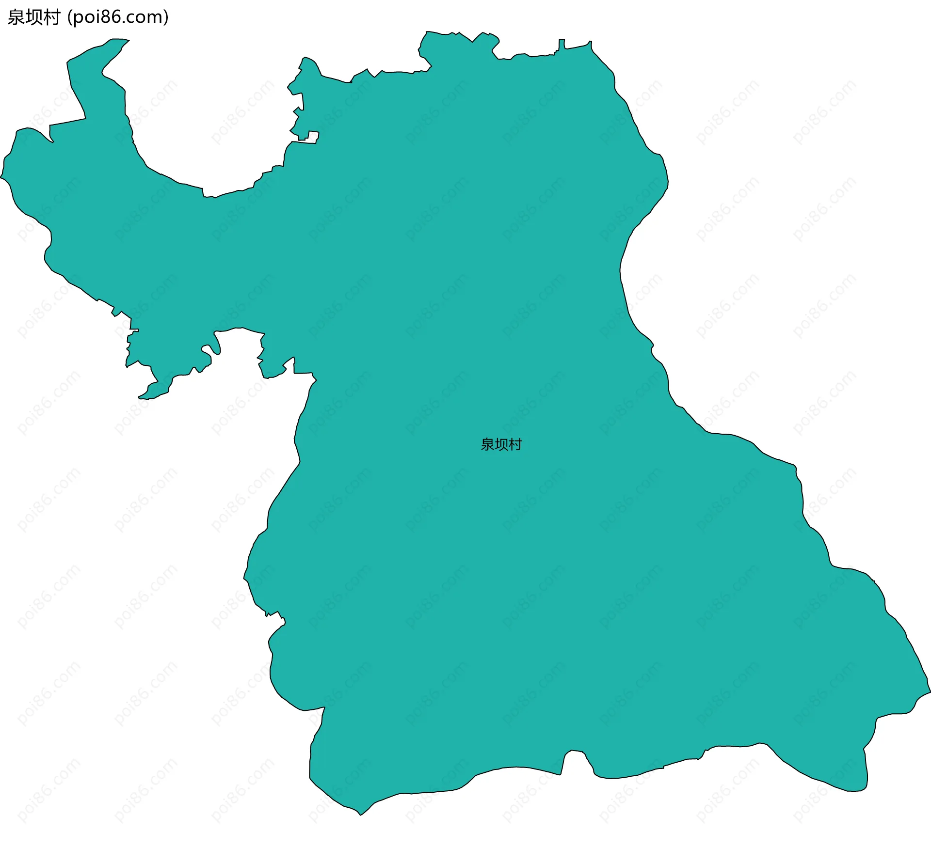 泉坝村边界地图