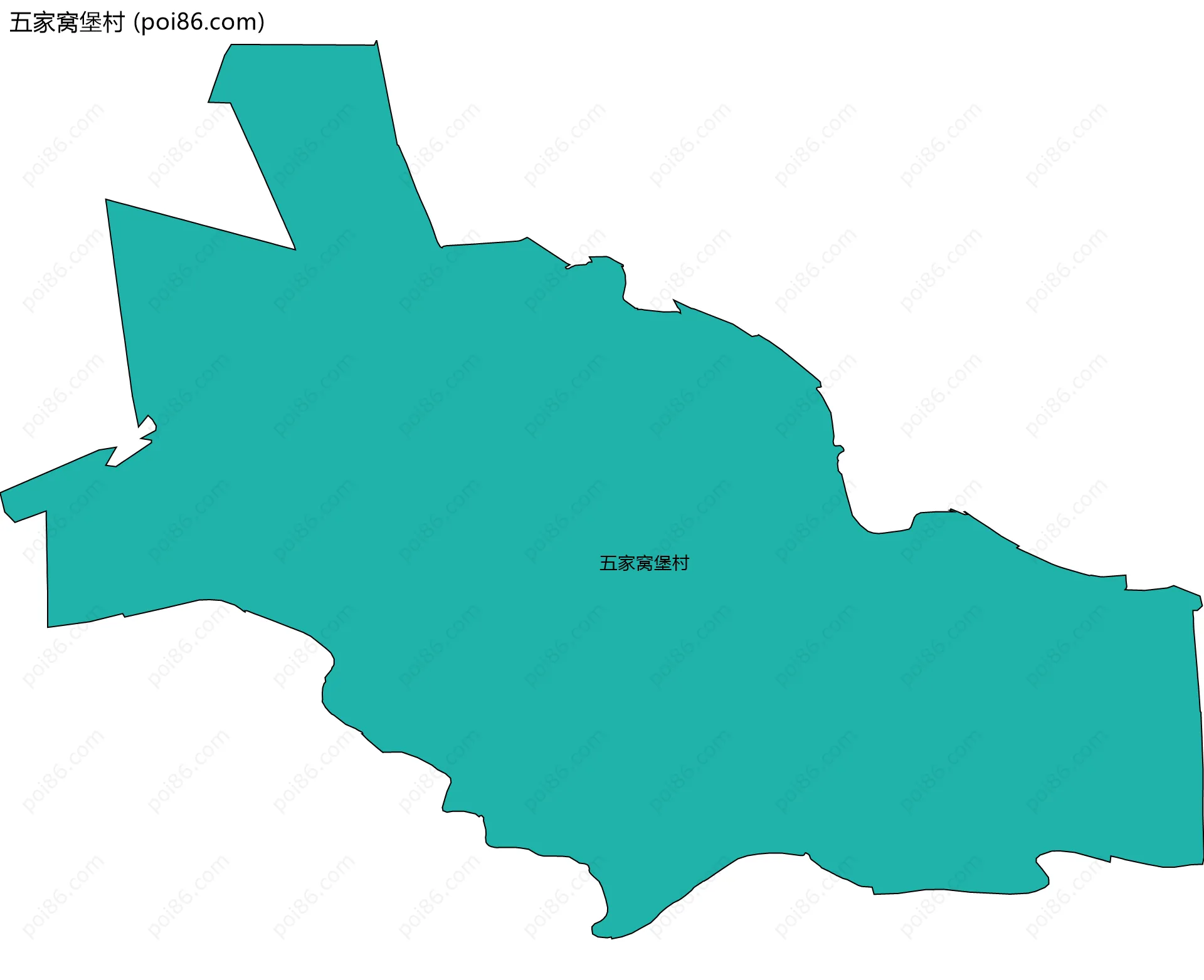 五家窝堡村边界地图