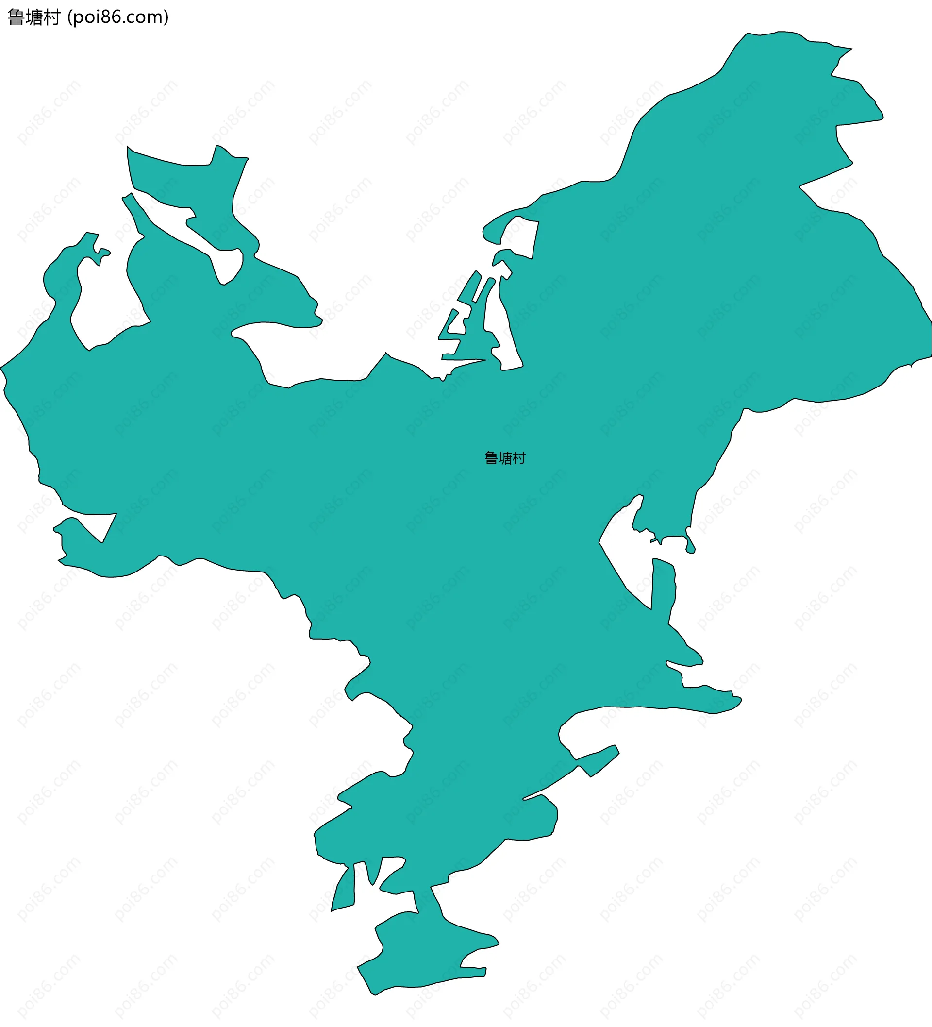 鲁塘村边界地图