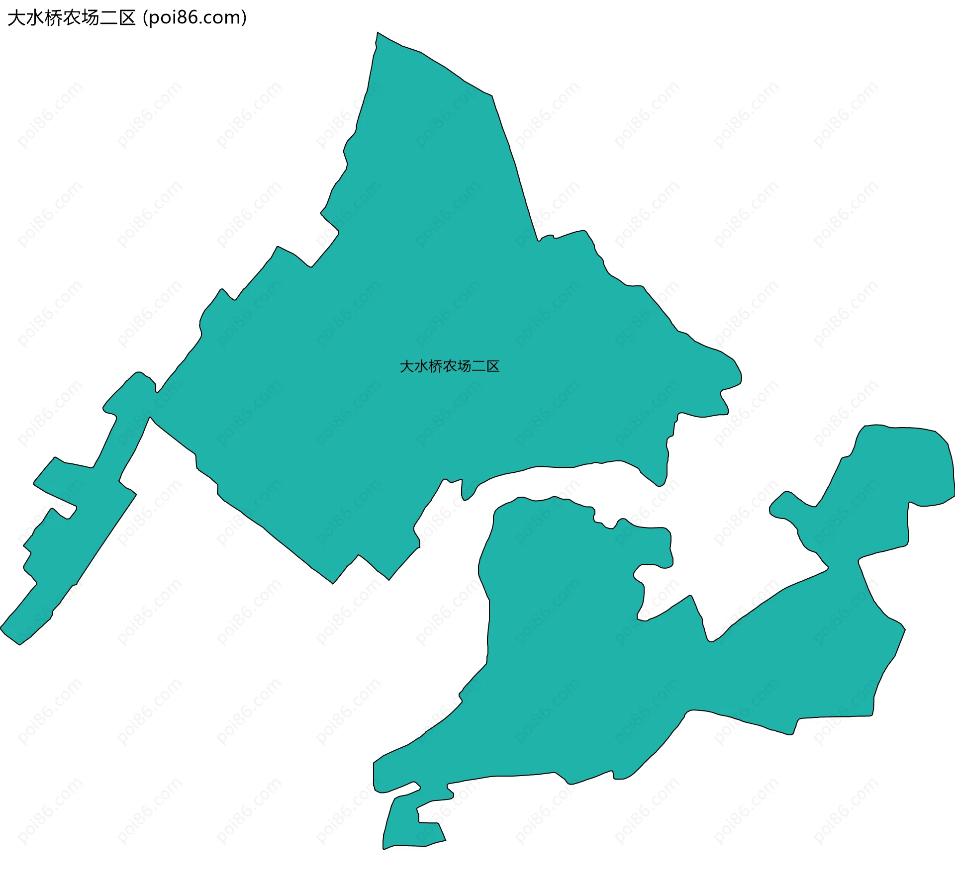 大水桥农场二区边界地图