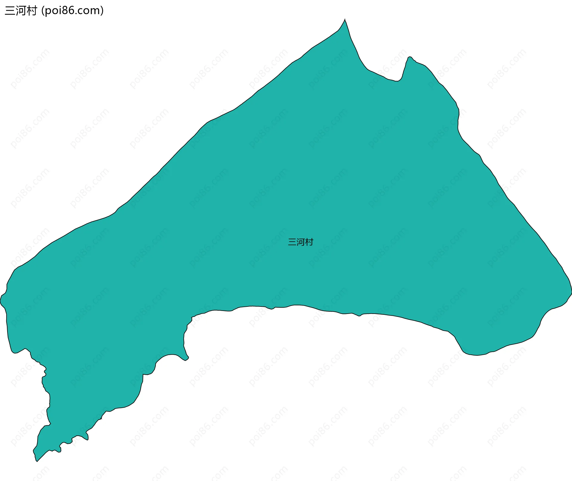 三河村边界地图