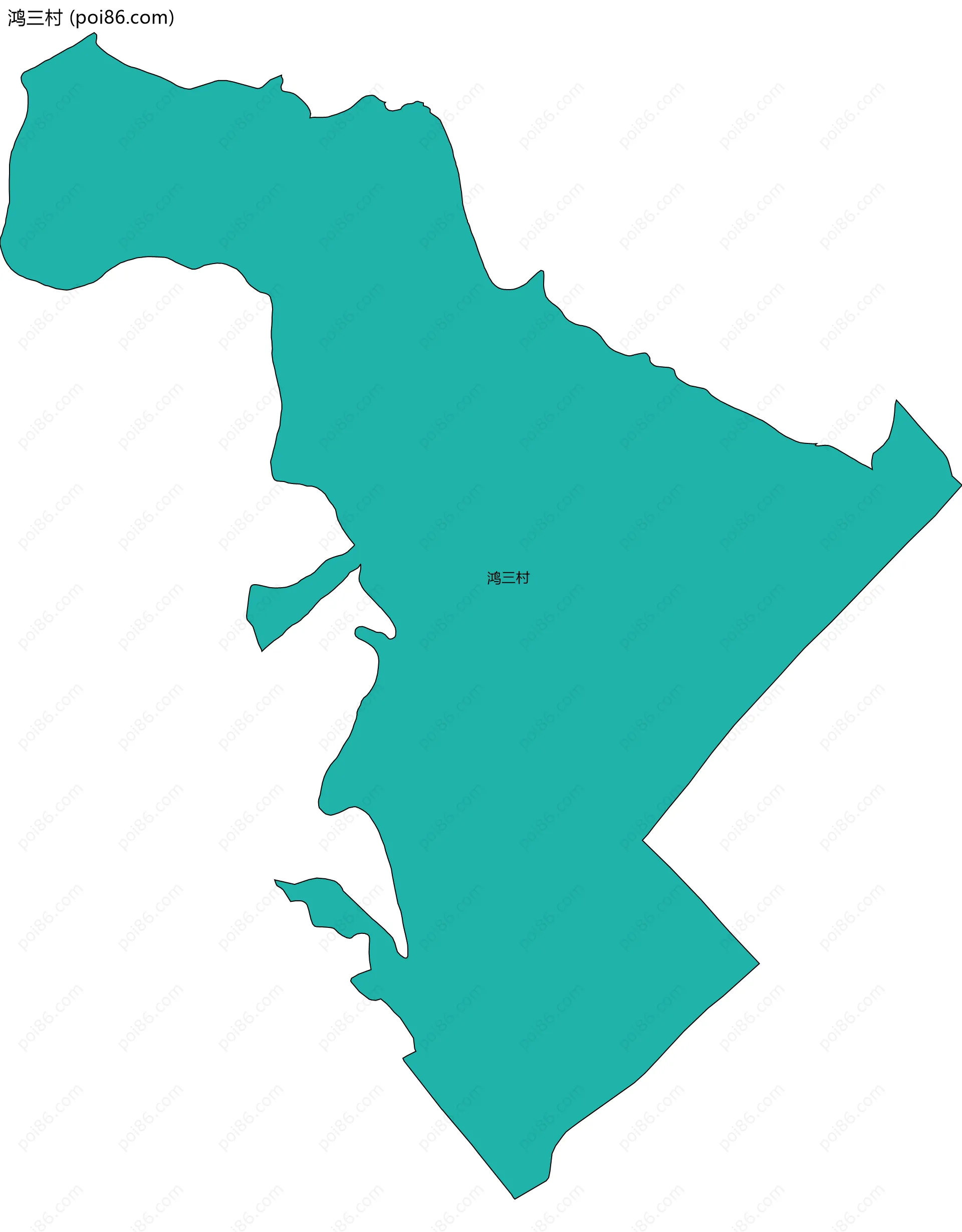 鸿三村边界地图