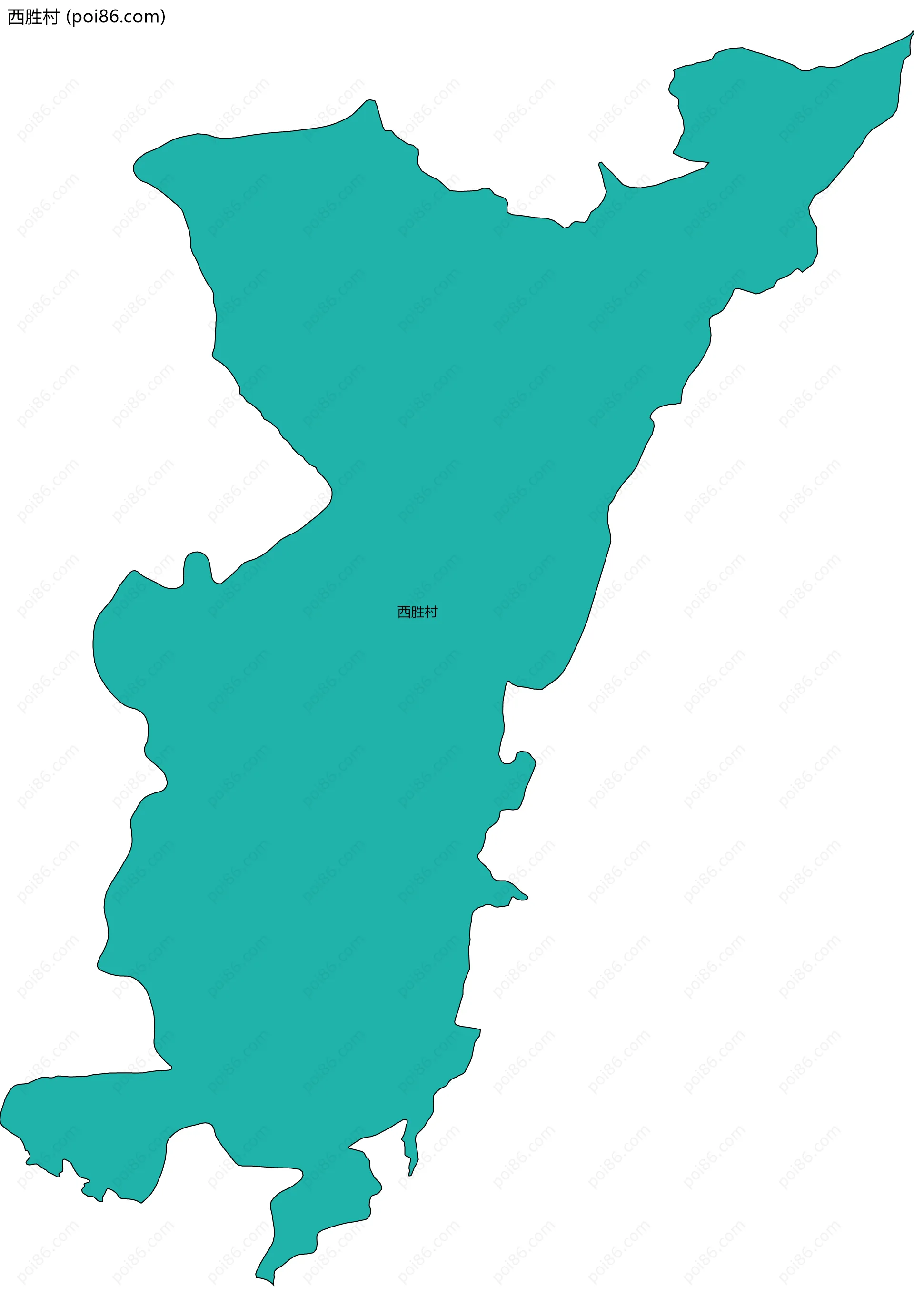 西胜村边界地图