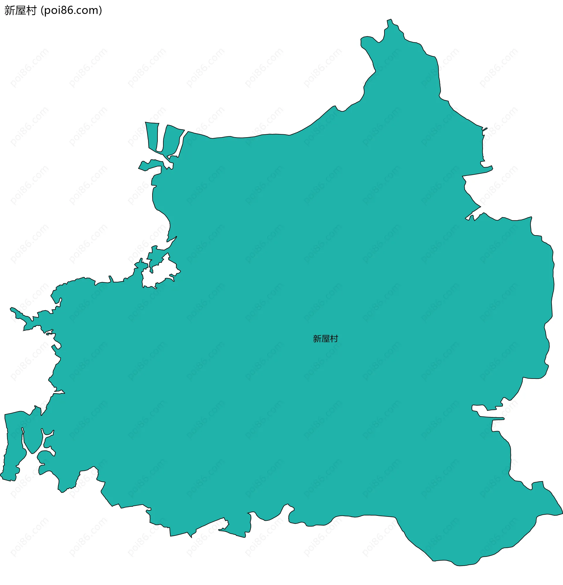 新屋村边界地图