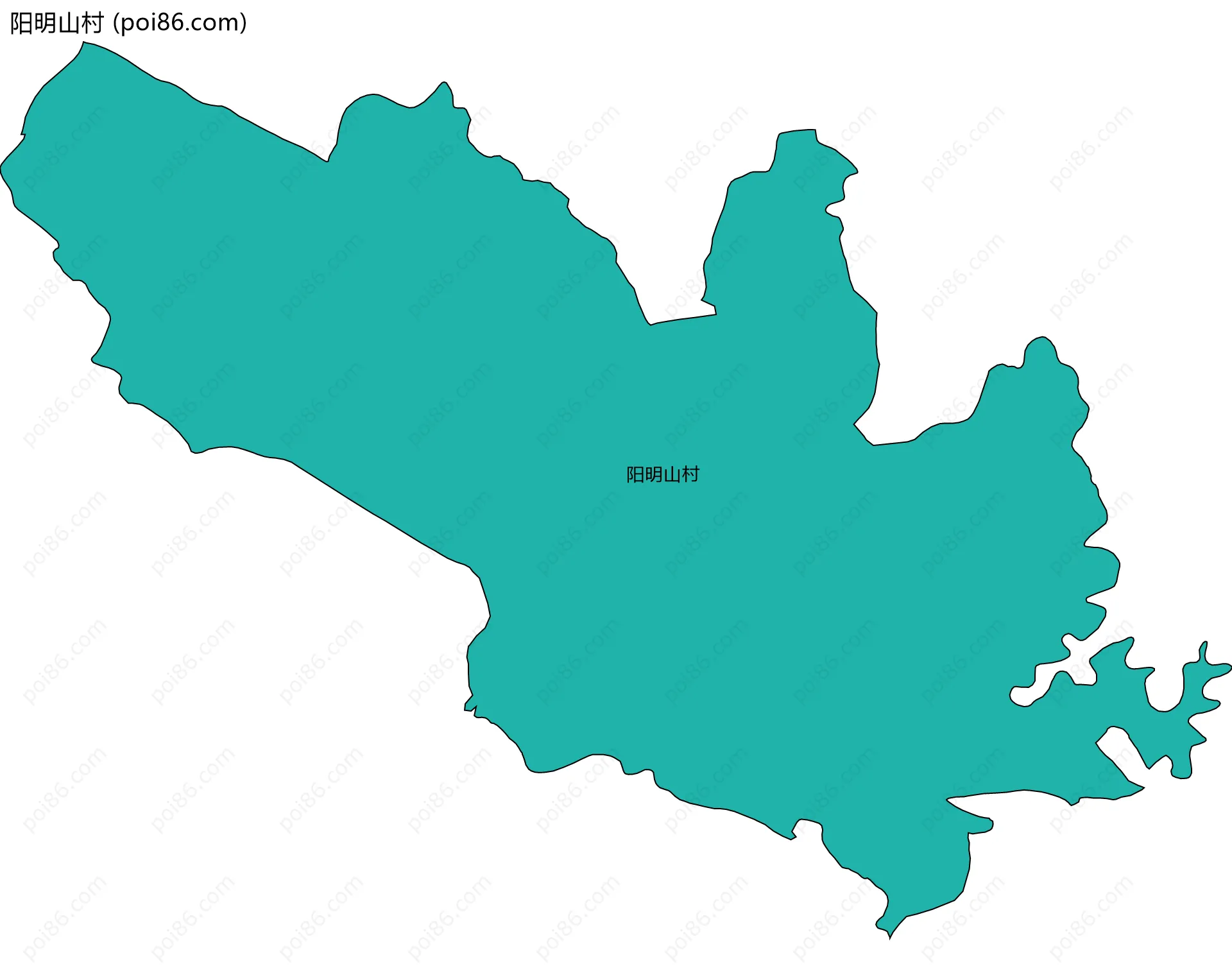 阳明山村边界地图