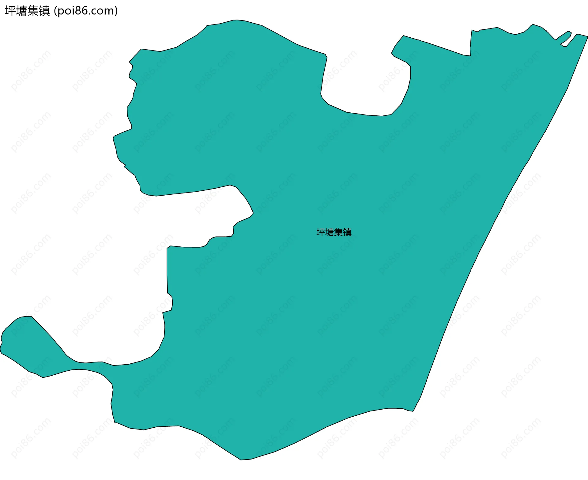 坪塘集镇边界地图