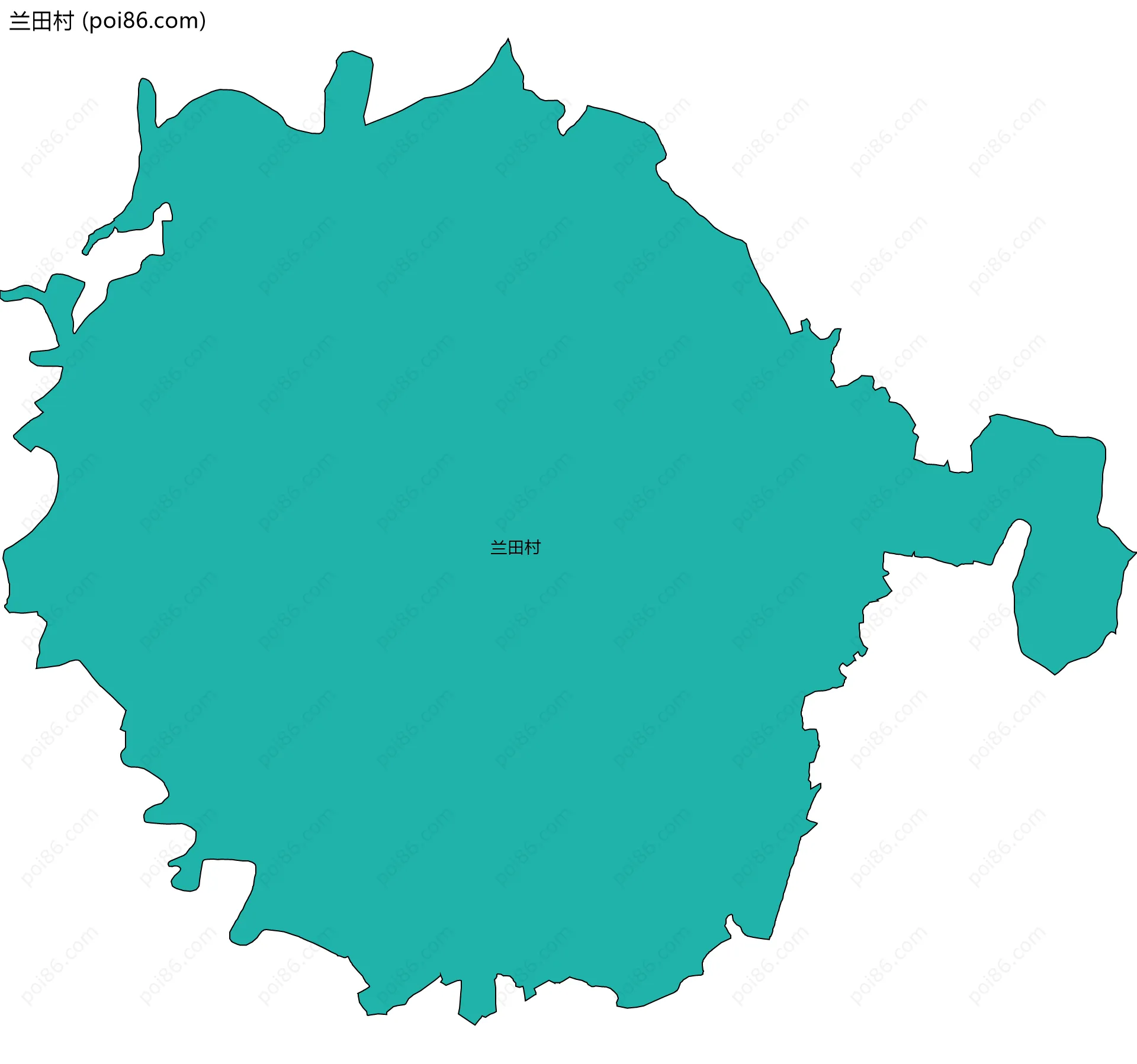 兰田村边界地图
