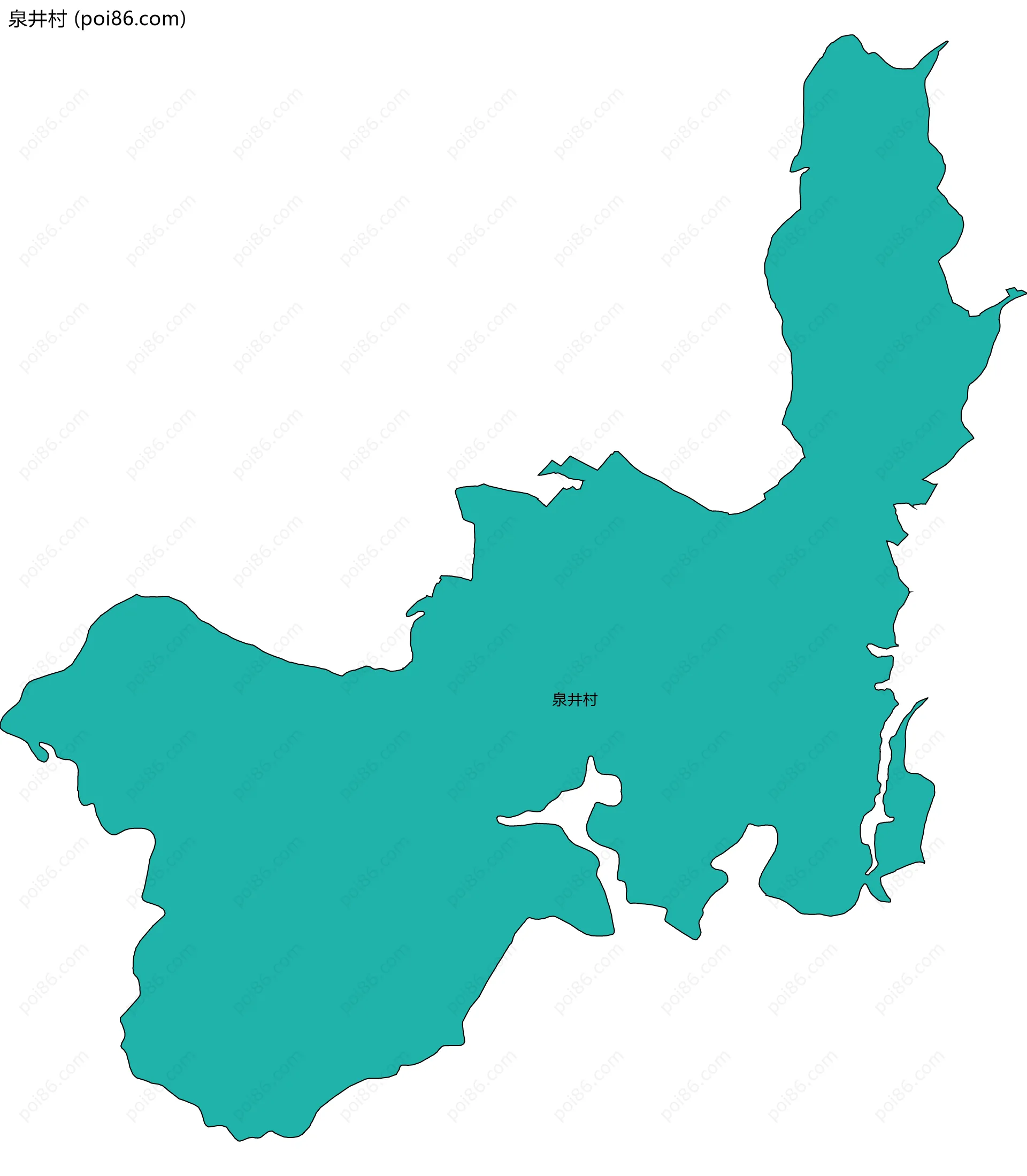 泉井村边界地图