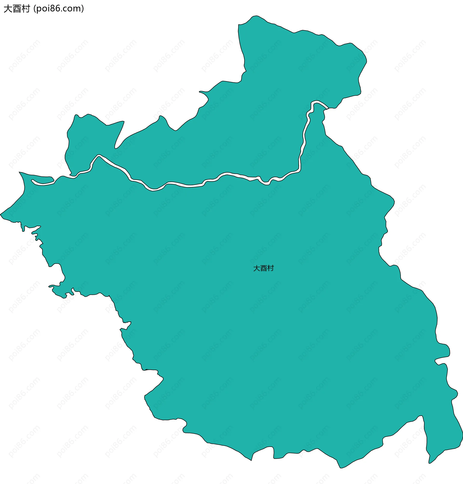 大酉村边界地图