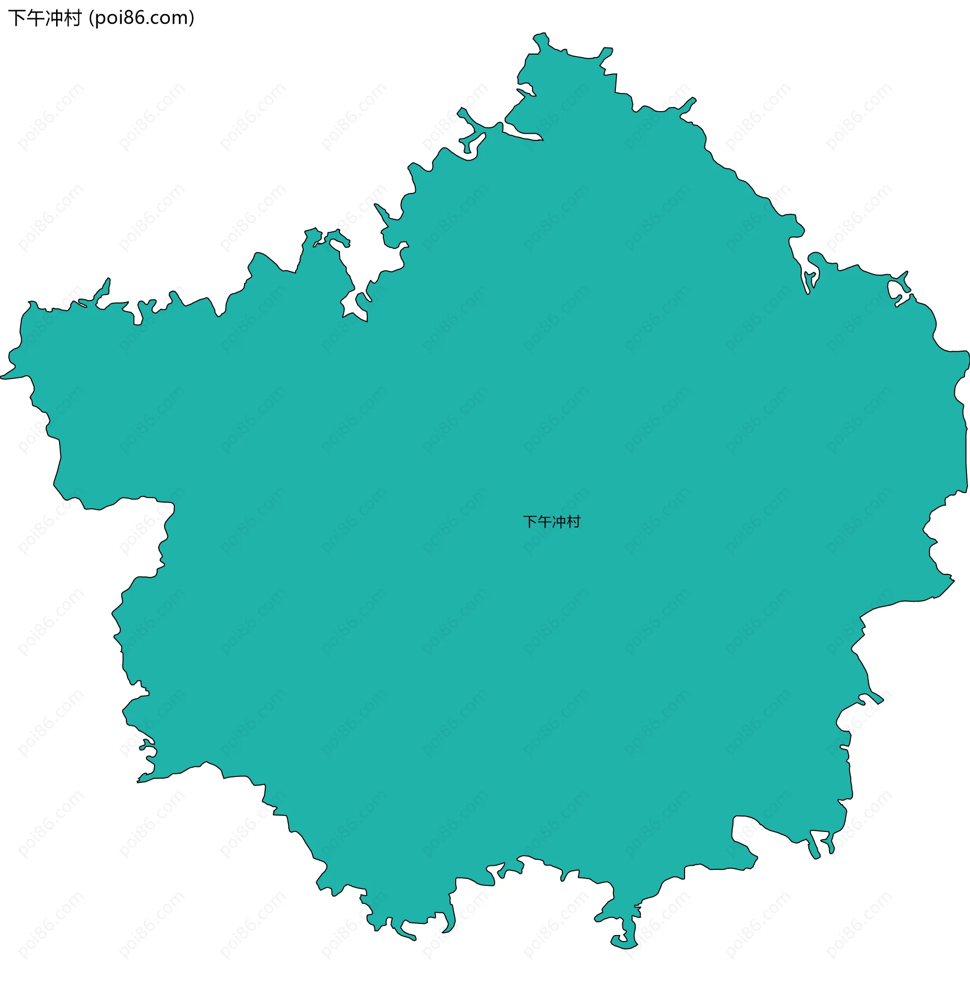 下午冲村边界地图