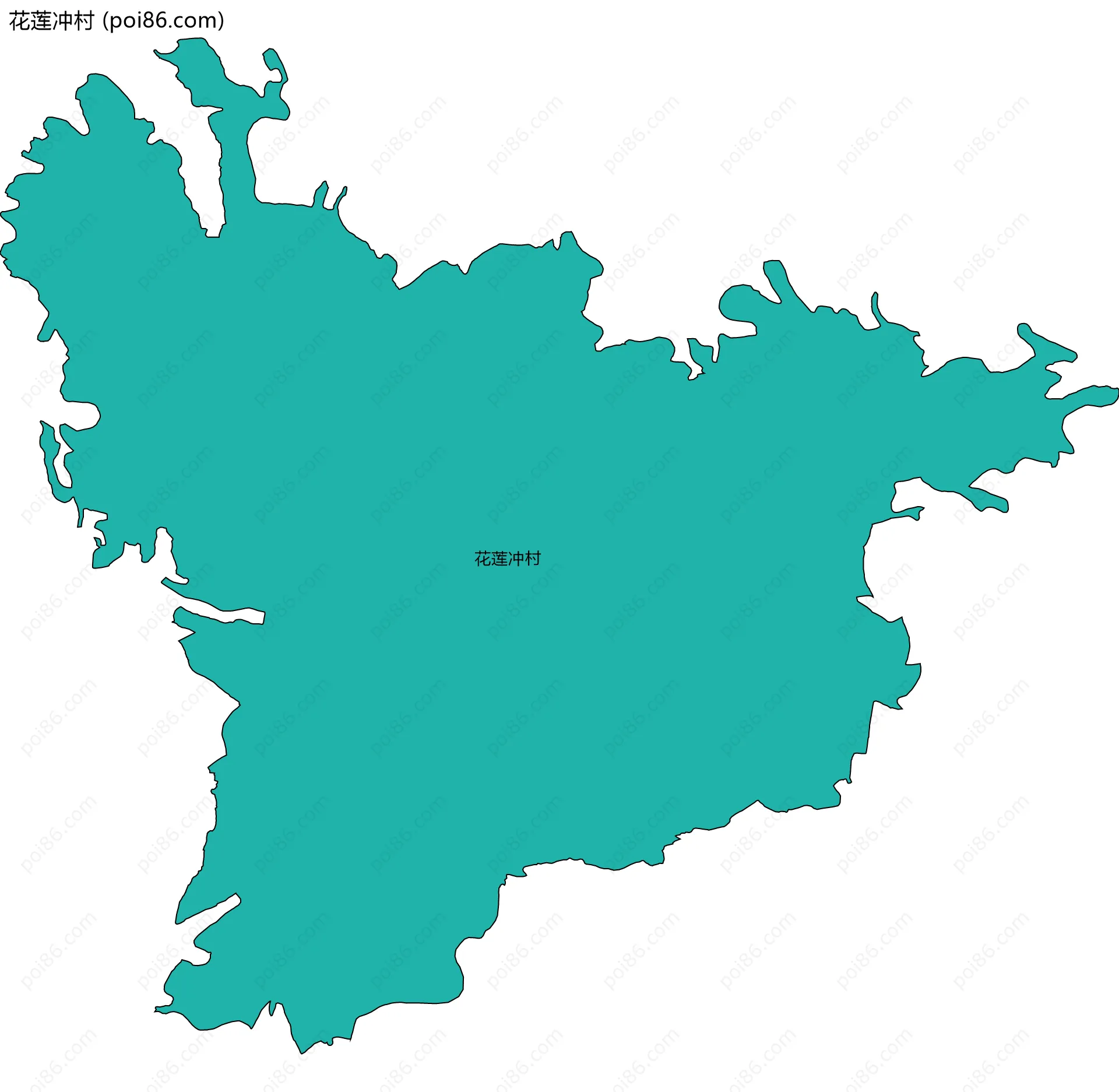 花莲冲村边界地图