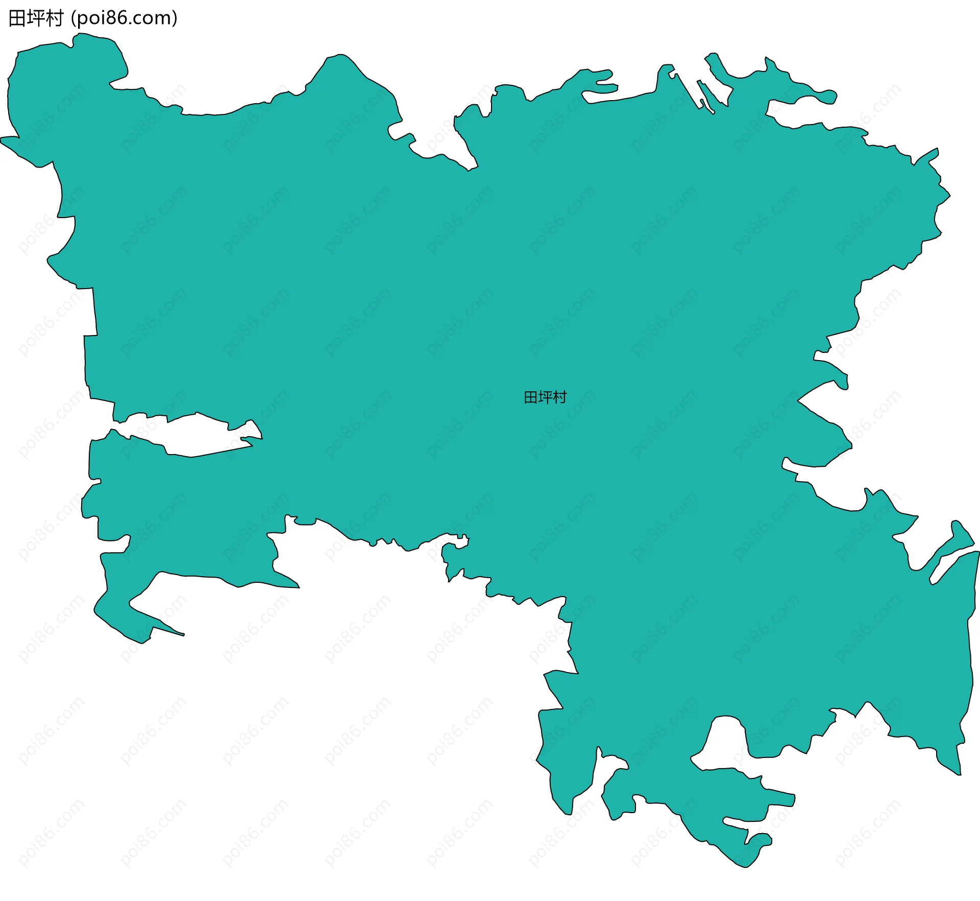 田坪村边界地图