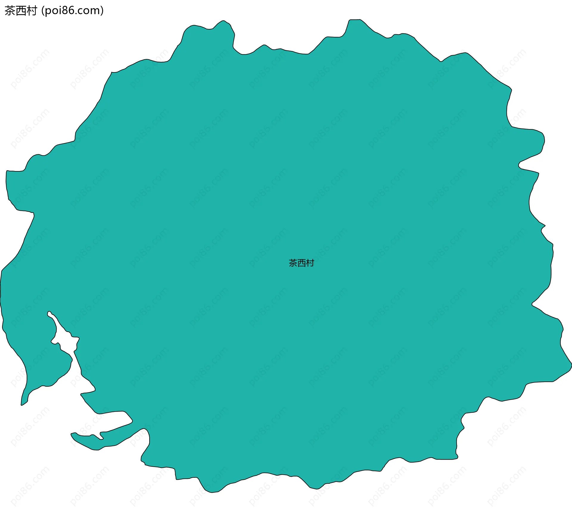 茶西村边界地图