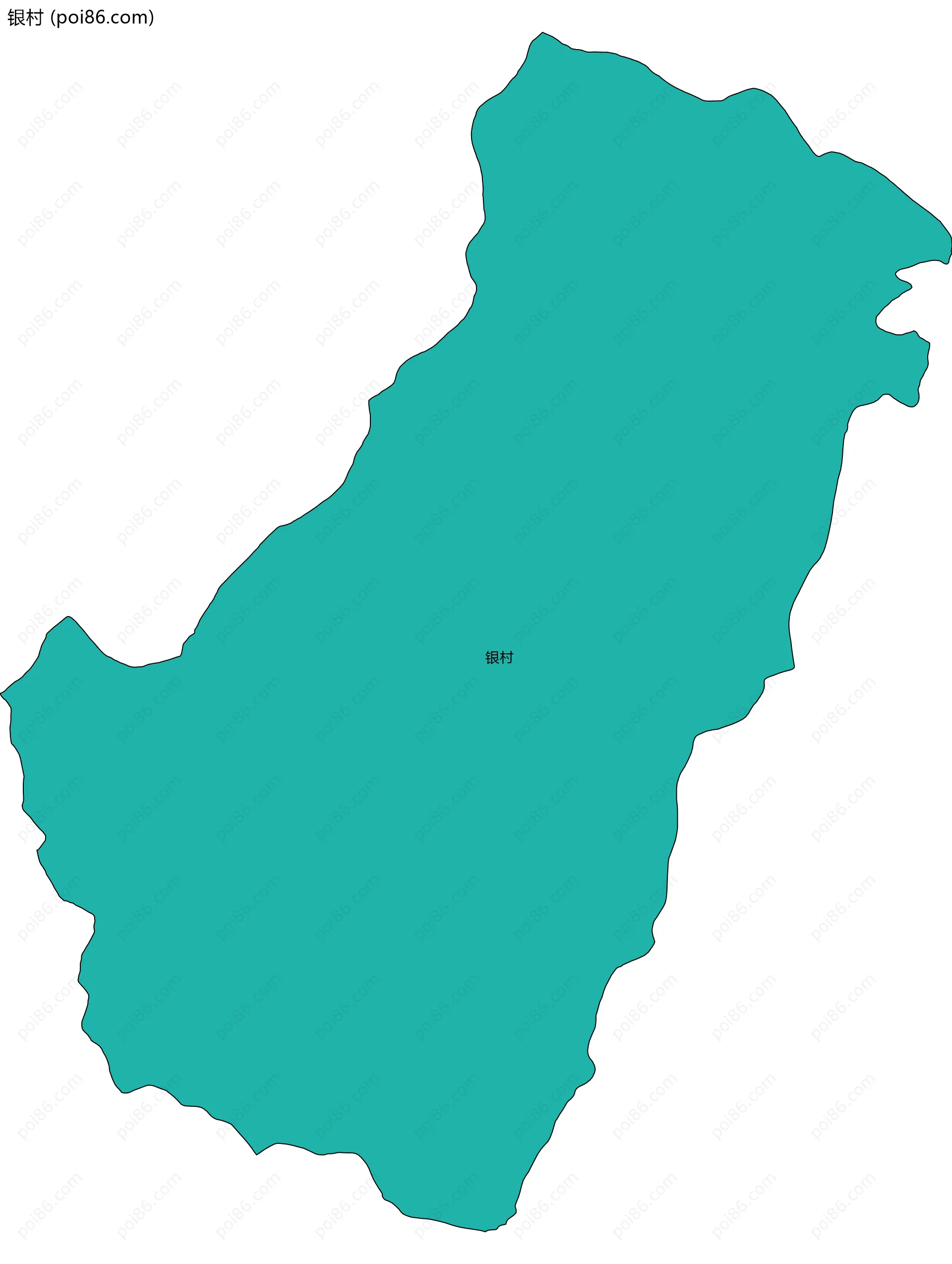 银村边界地图