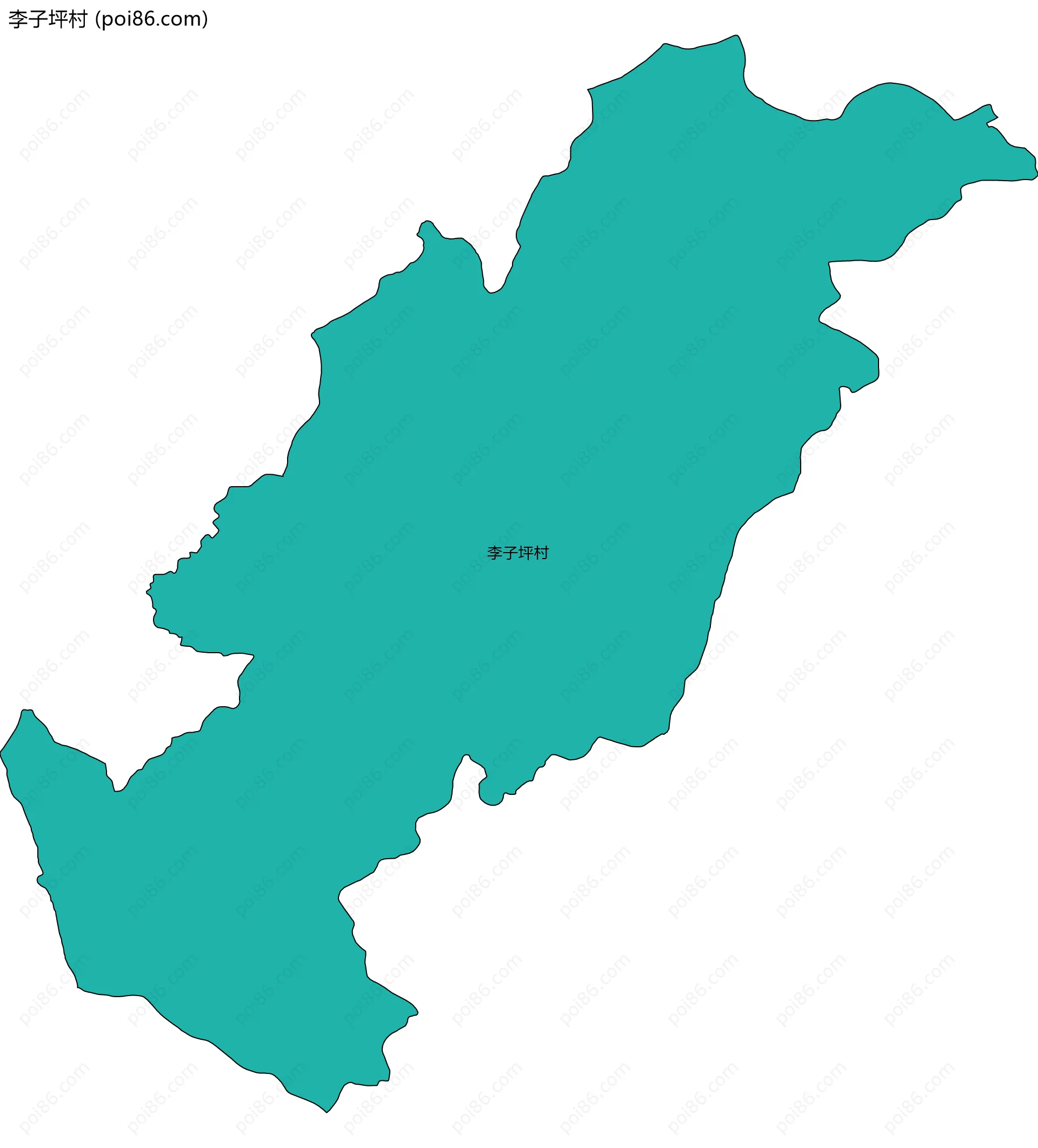 李子坪村边界地图