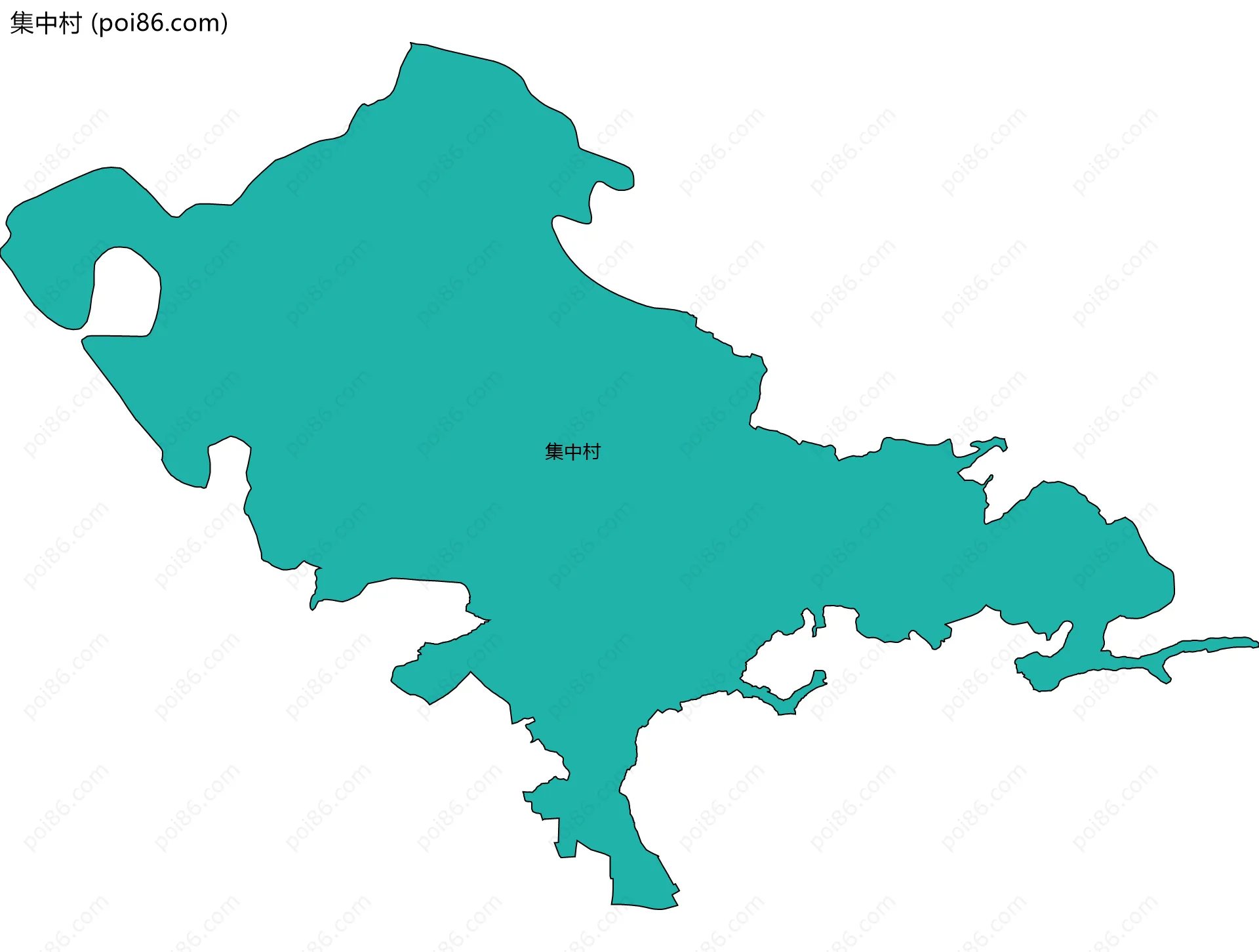 集中村边界地图