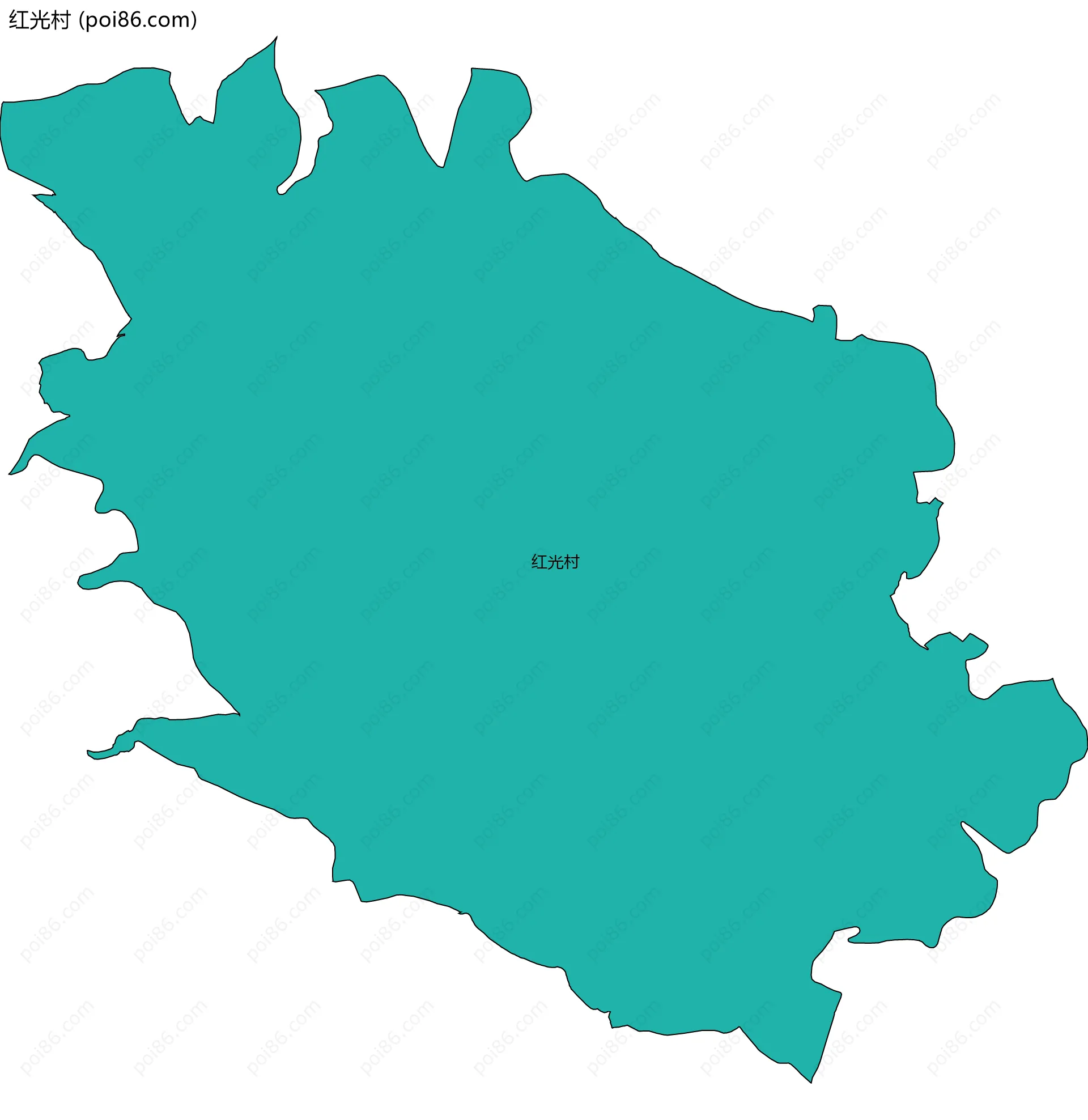 红光村边界地图