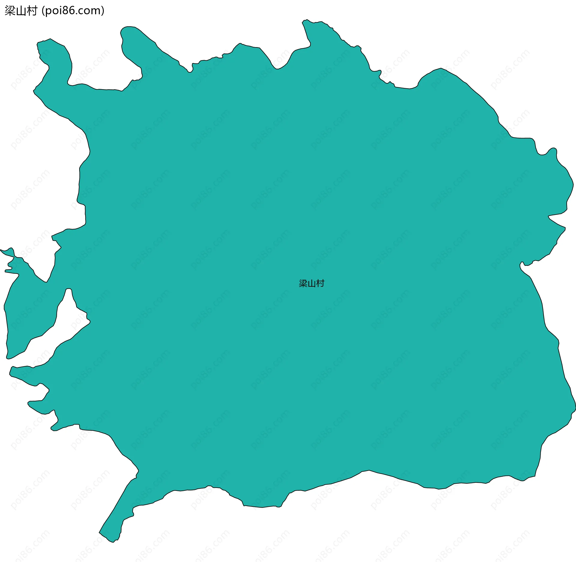 梁山村边界地图