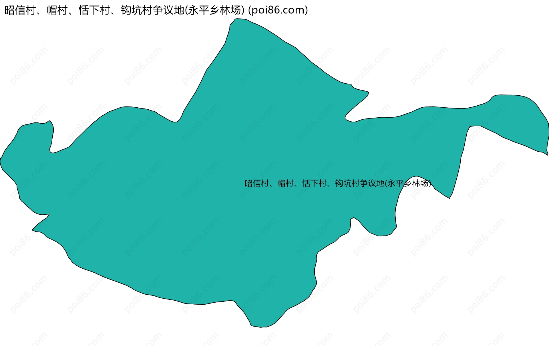 昭信村、帽村、恬下村、钩坑村争议地(永平乡林场)边界地图