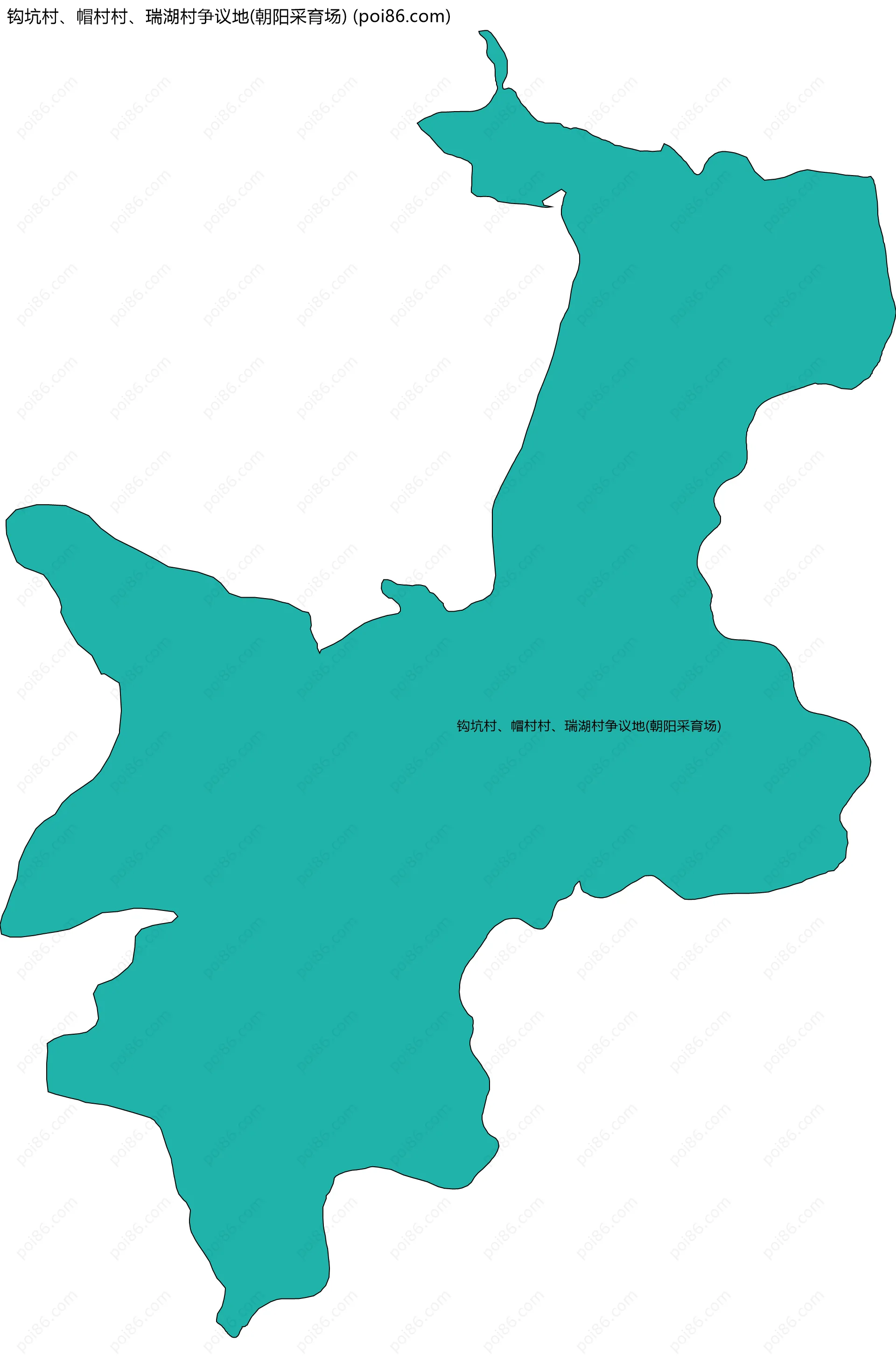 钩坑村、帽村村、瑞湖村争议地(朝阳采育场)边界地图