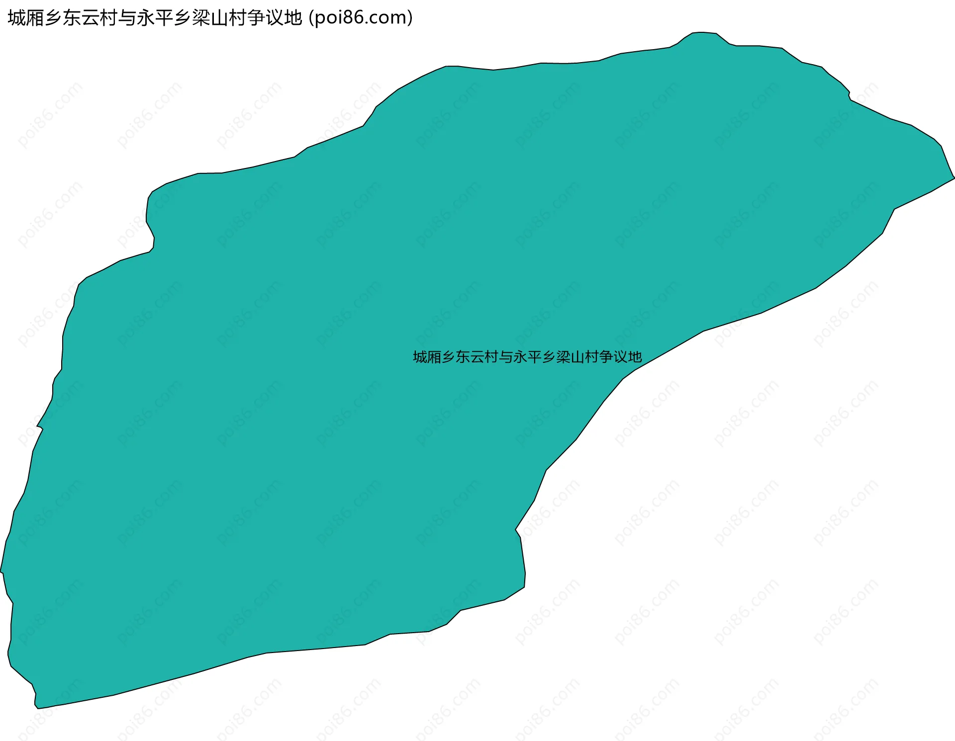 城厢乡东云村与永平乡梁山村争议地边界地图