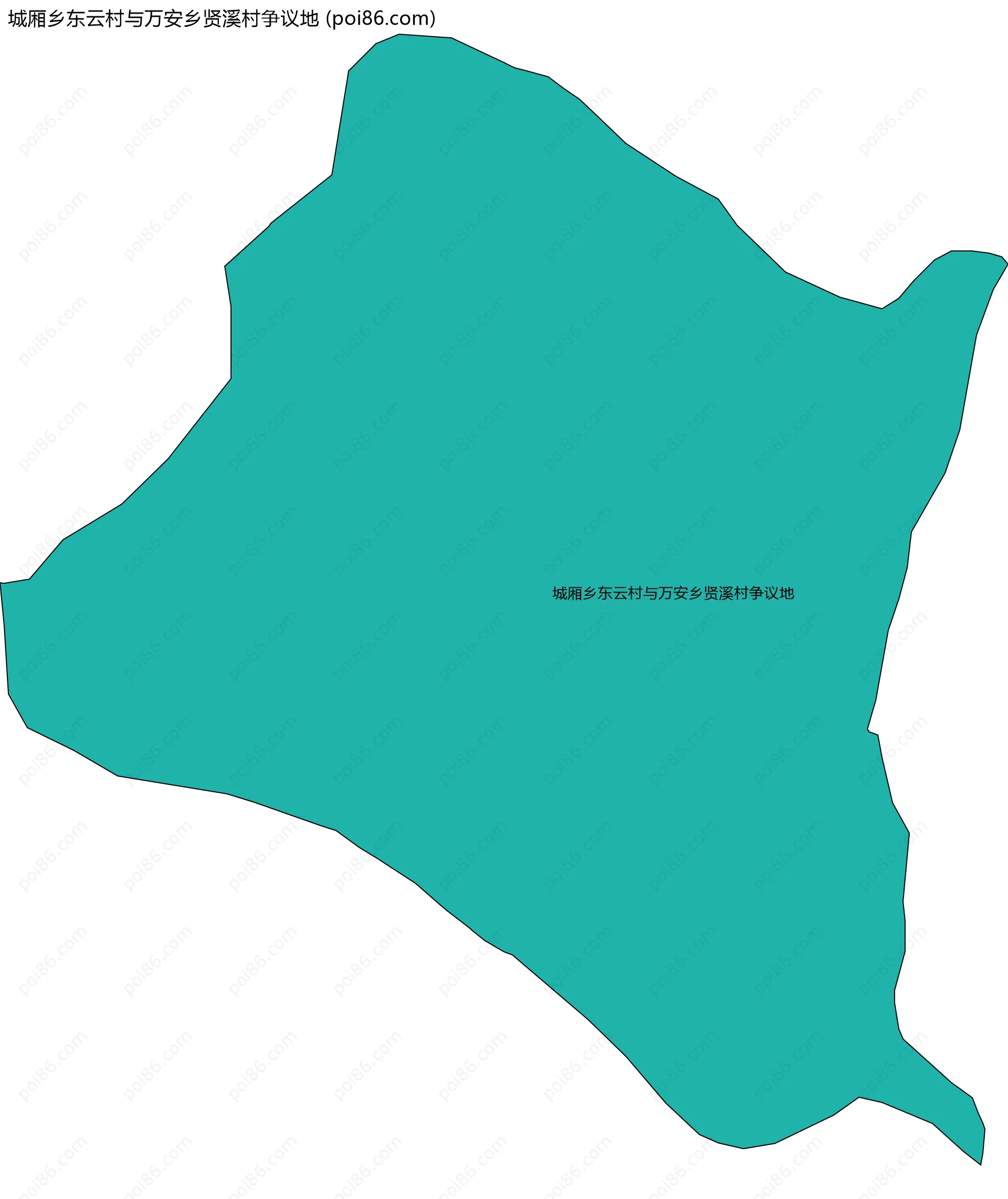 城厢乡东云村与万安乡贤溪村争议地边界地图
