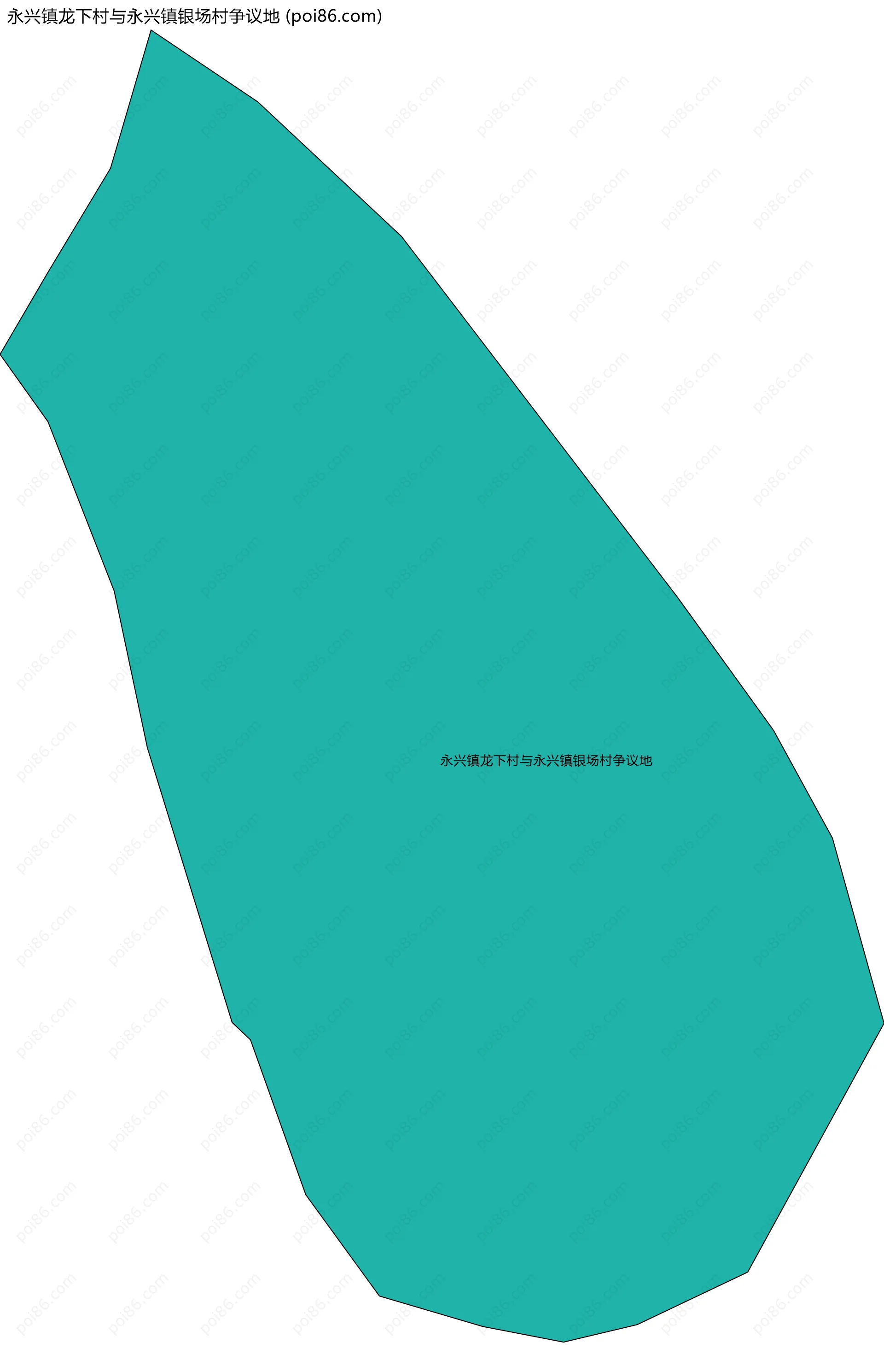 永兴镇龙下村与永兴镇银场村争议地边界地图