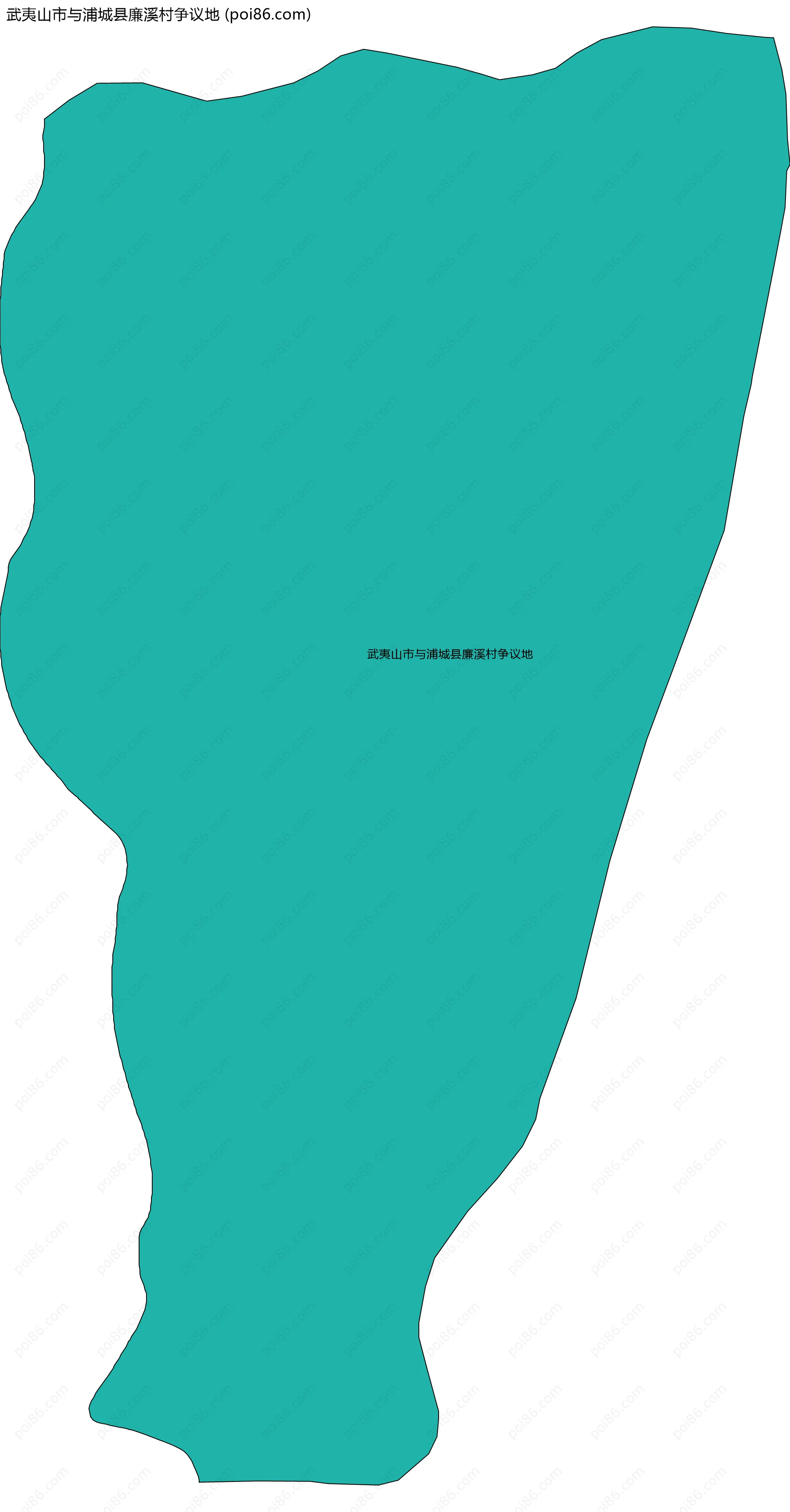 武夷山市与浦城县廉溪村争议地边界地图