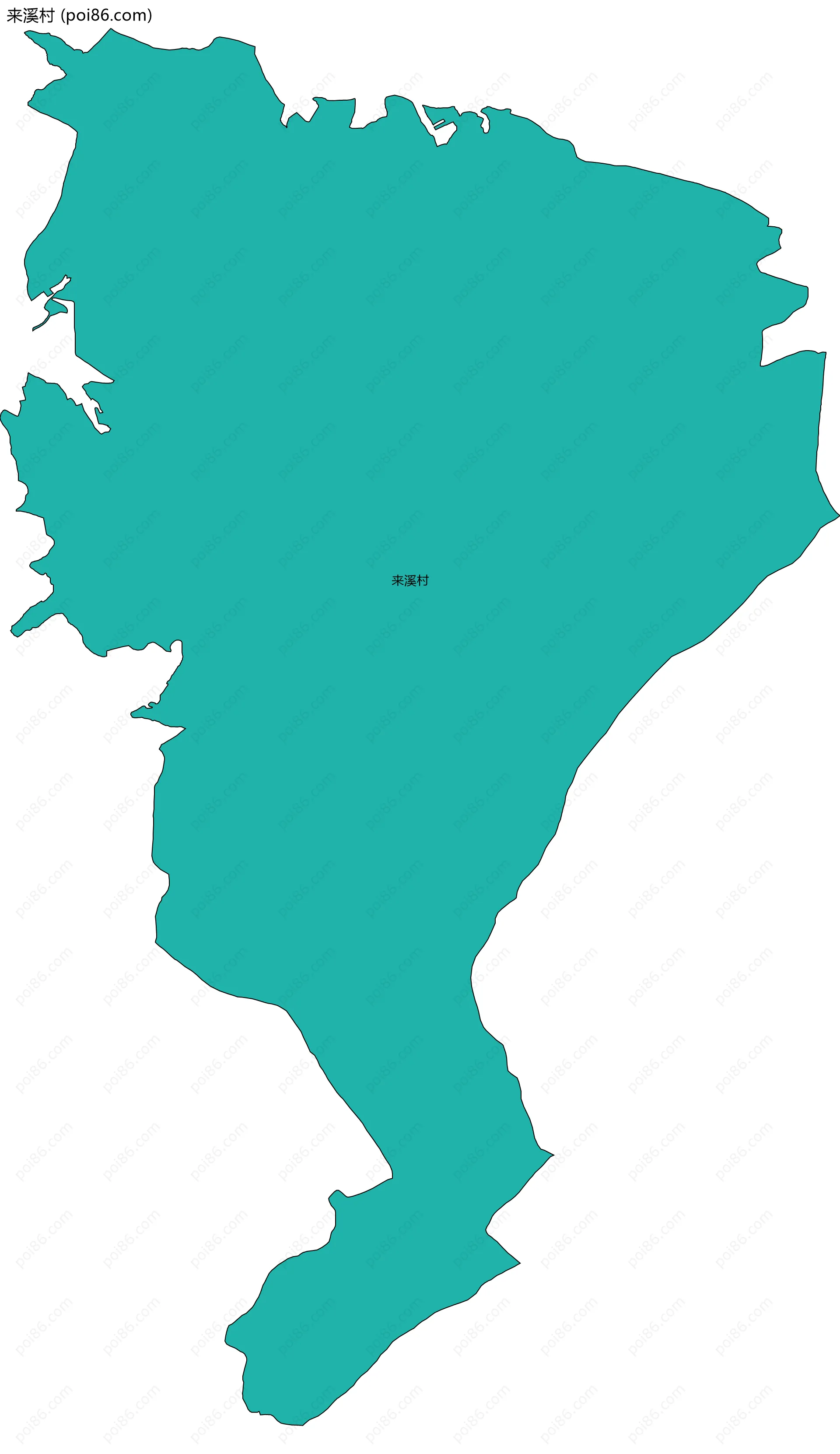 来溪村边界地图