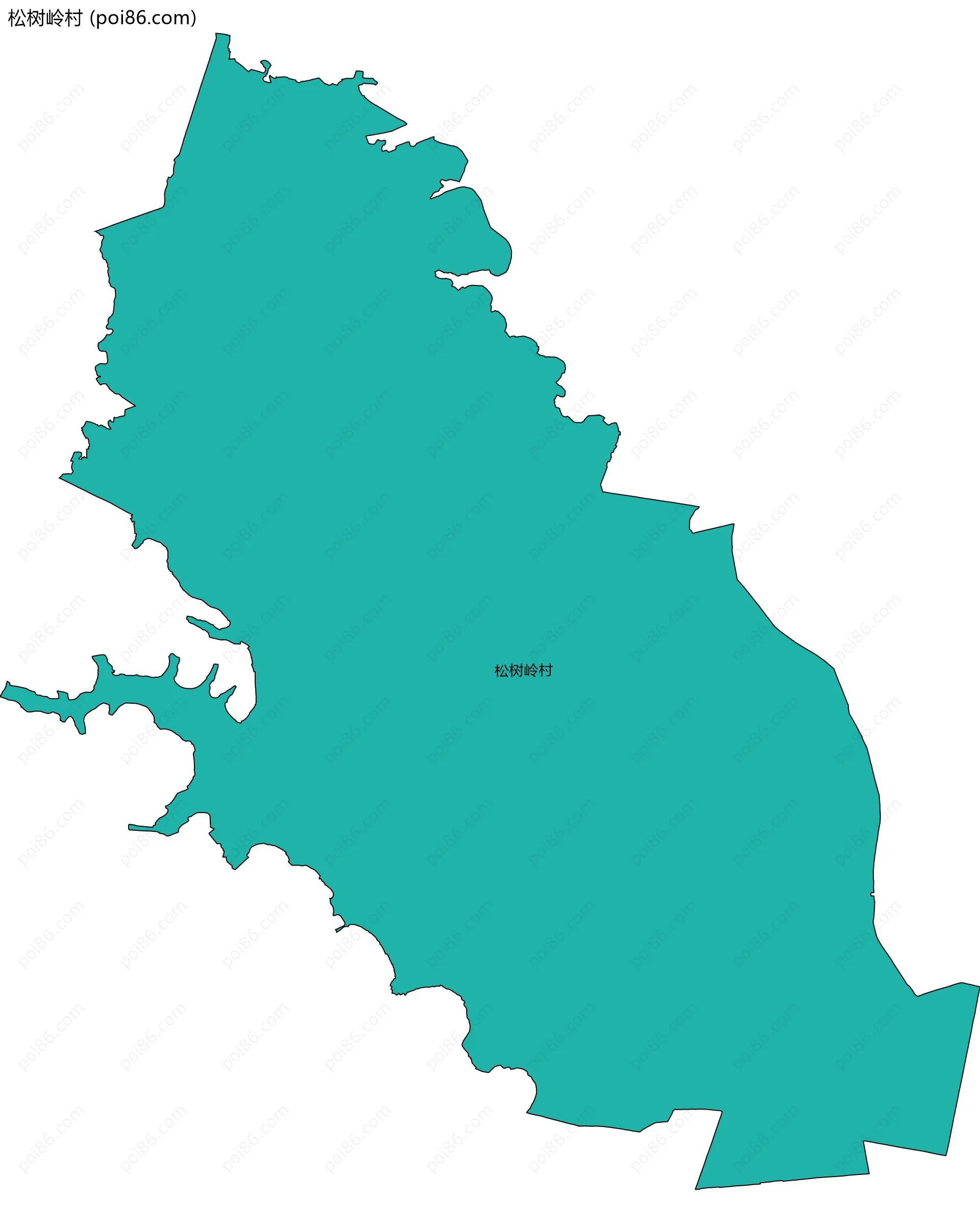 松树岭村边界地图