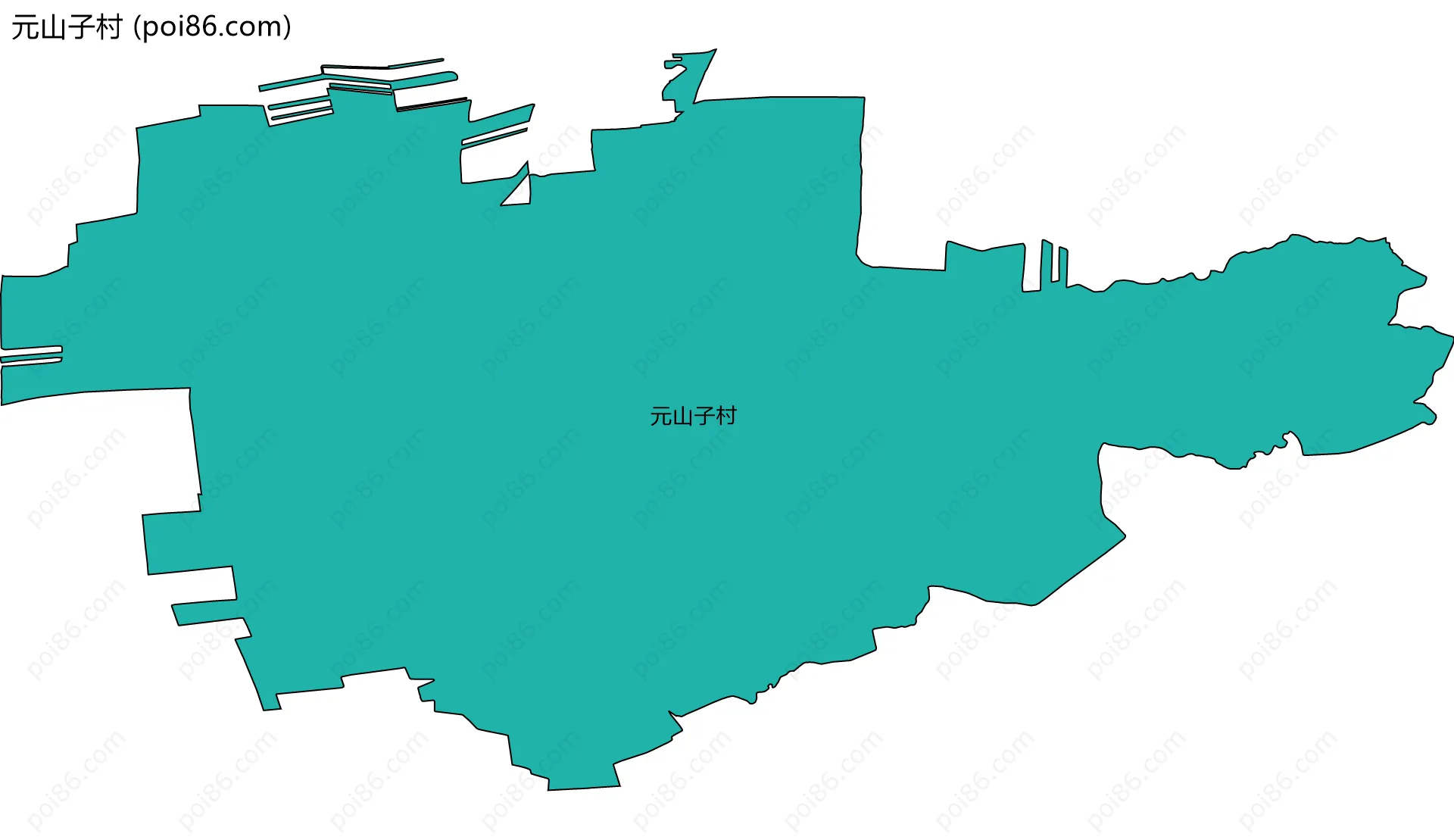 元山子村边界地图
