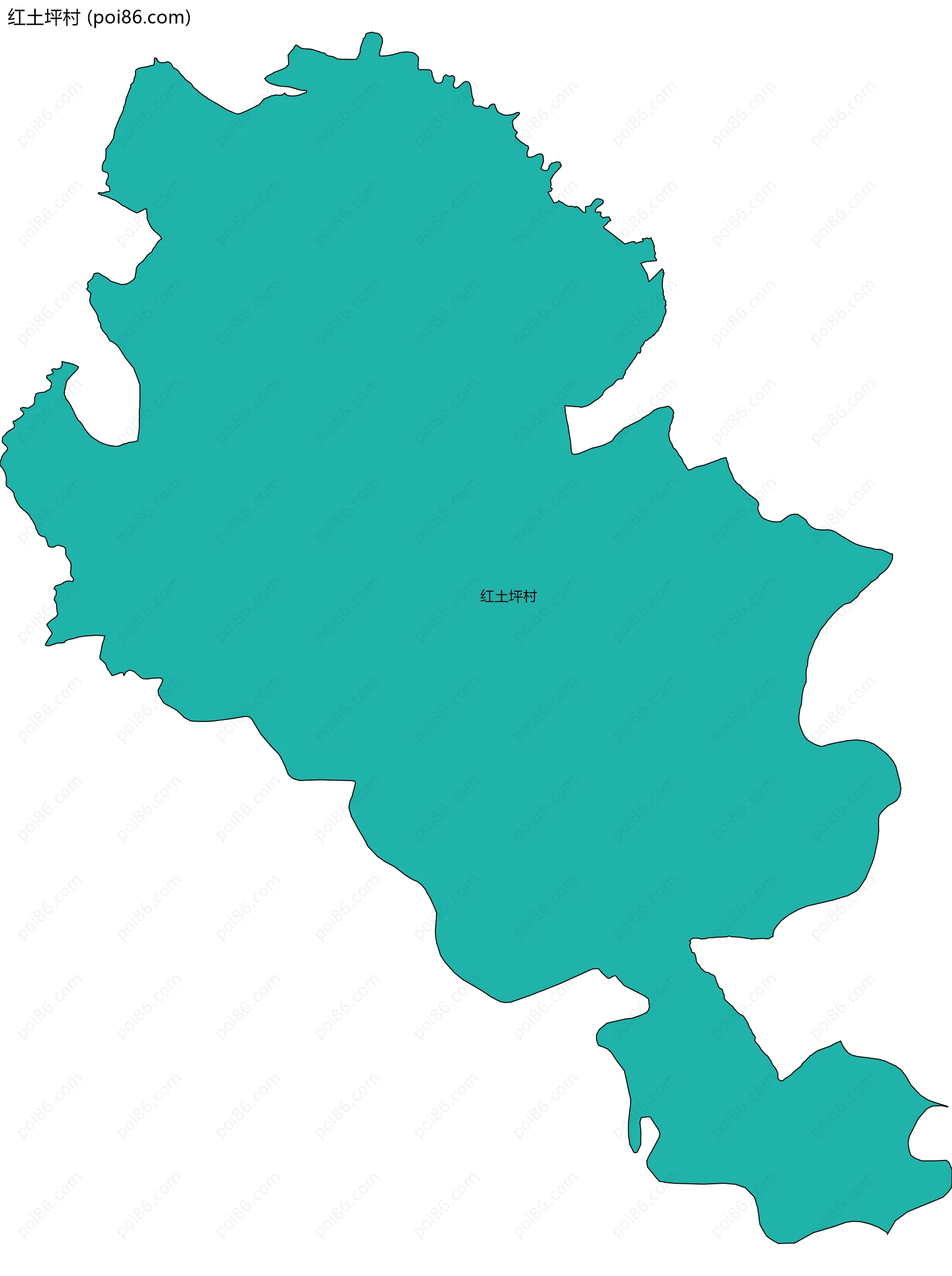 红土坪村边界地图