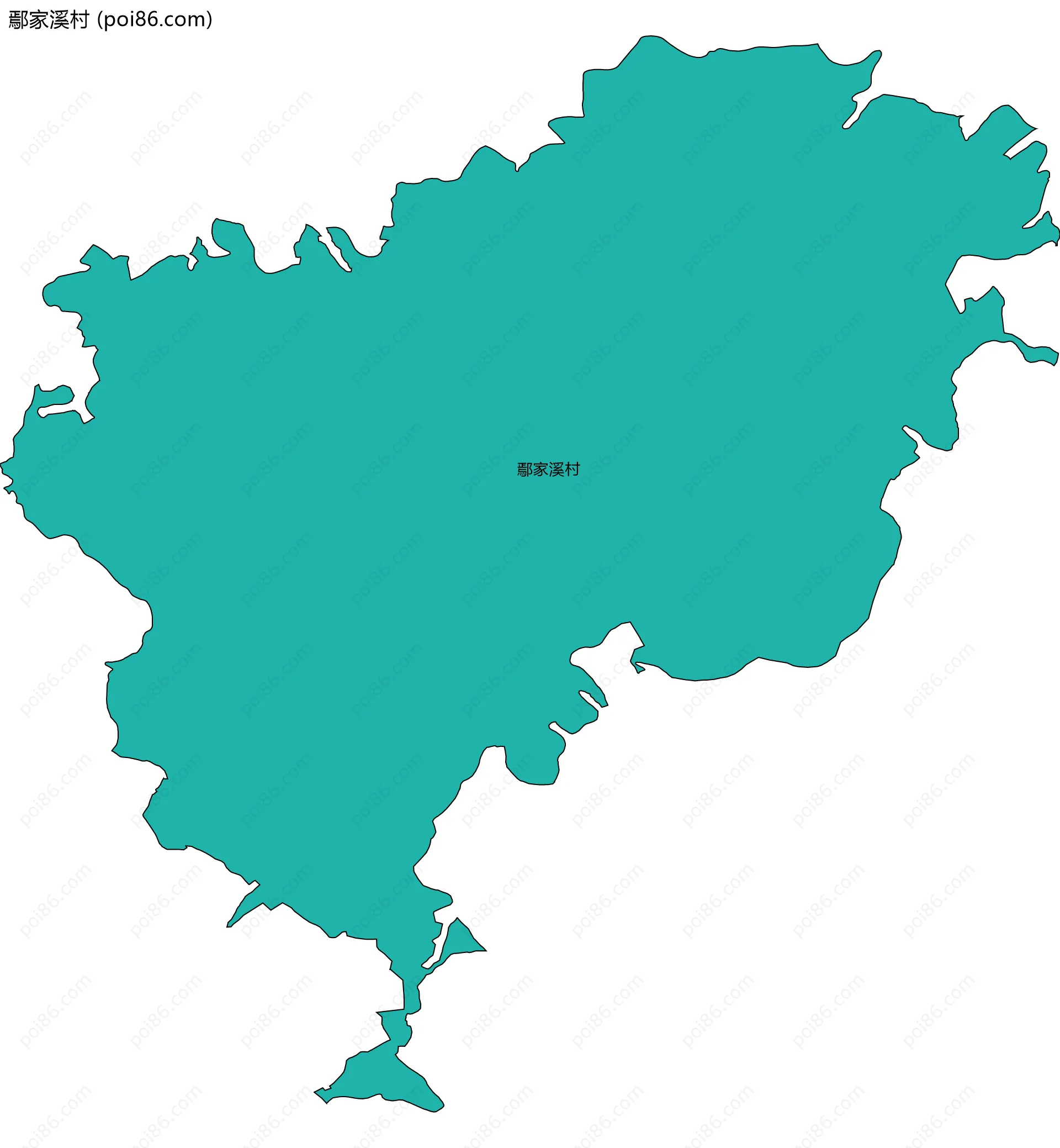 鄢家溪村边界地图