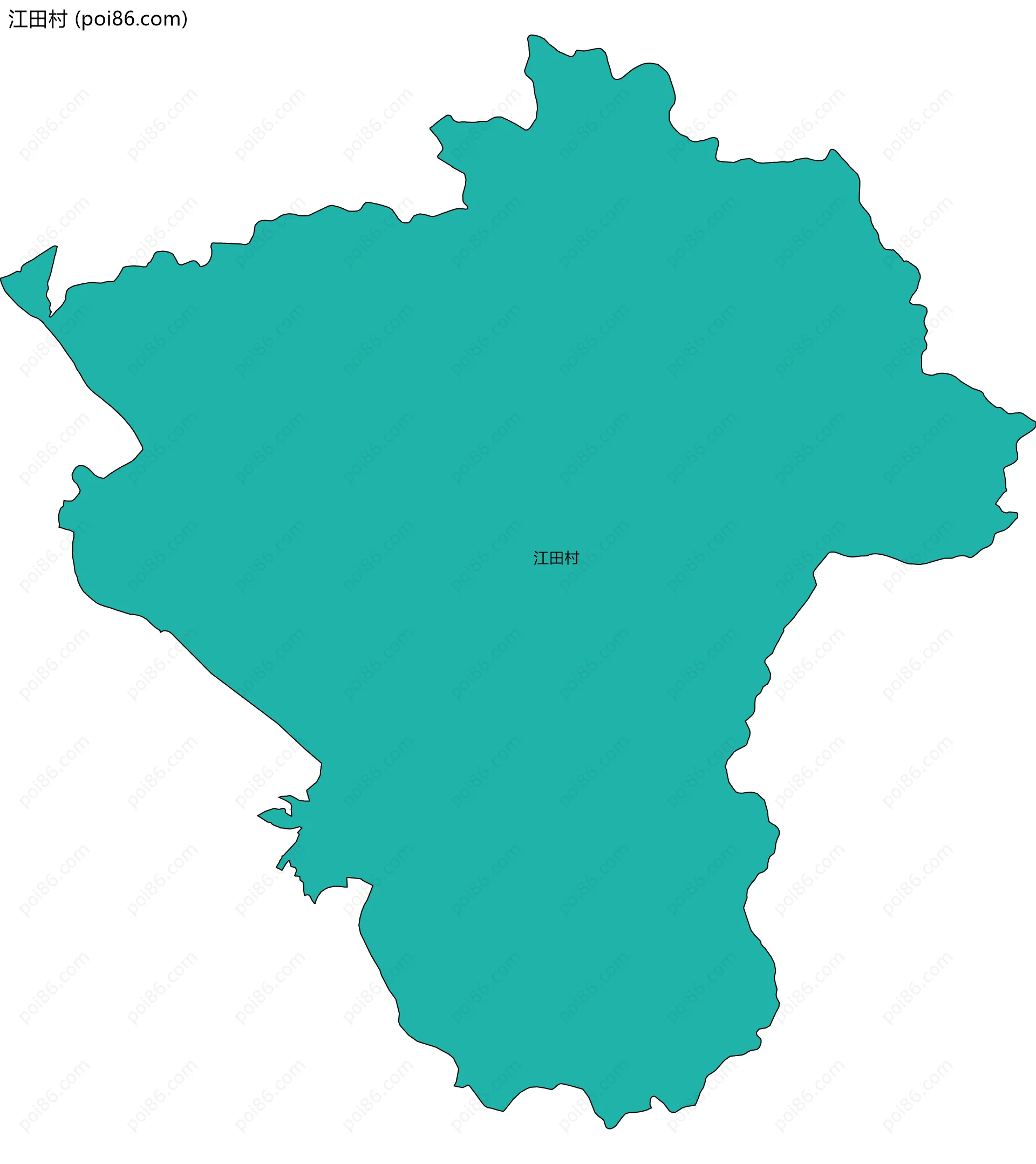 江田村边界地图