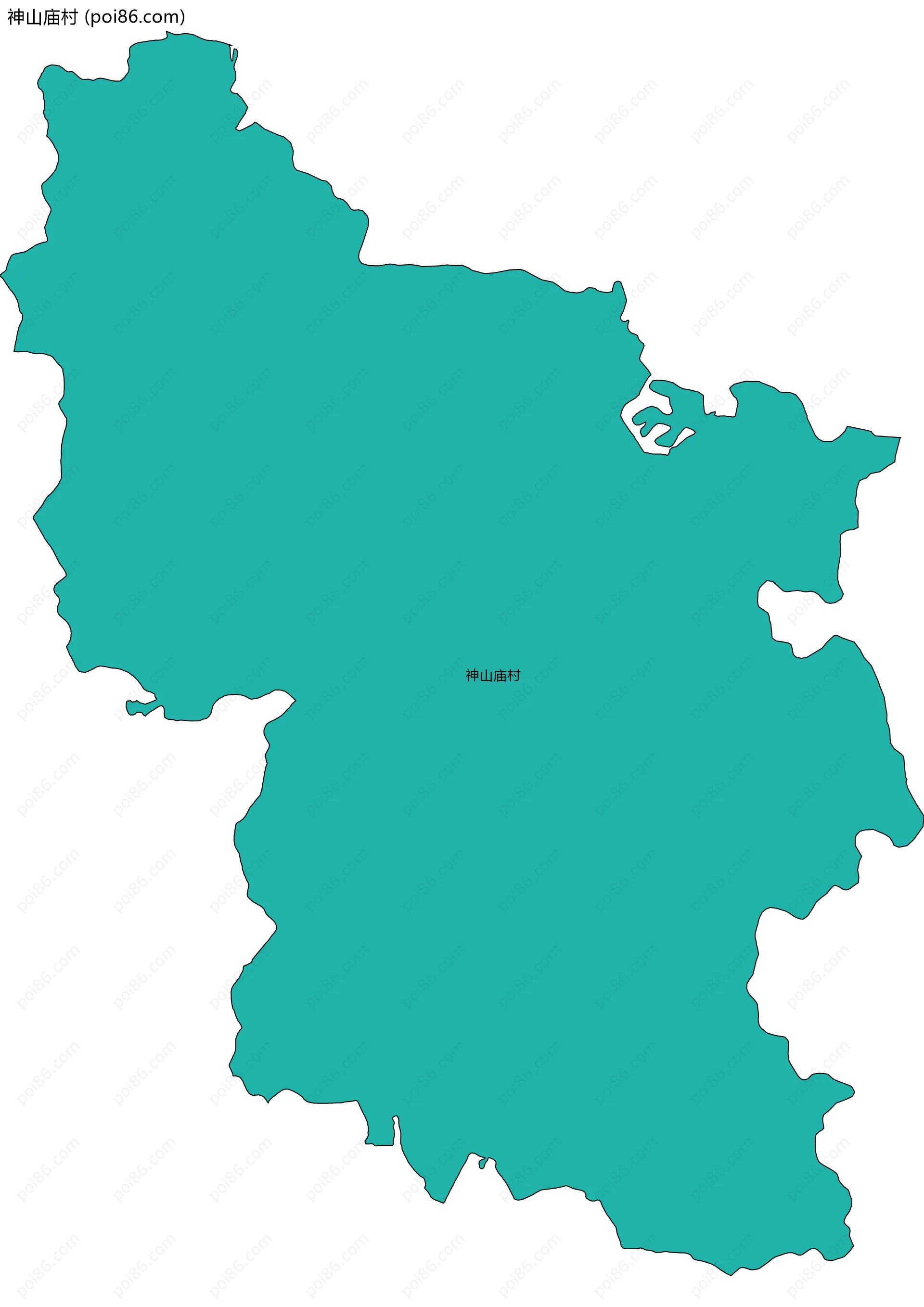 神山庙村边界地图