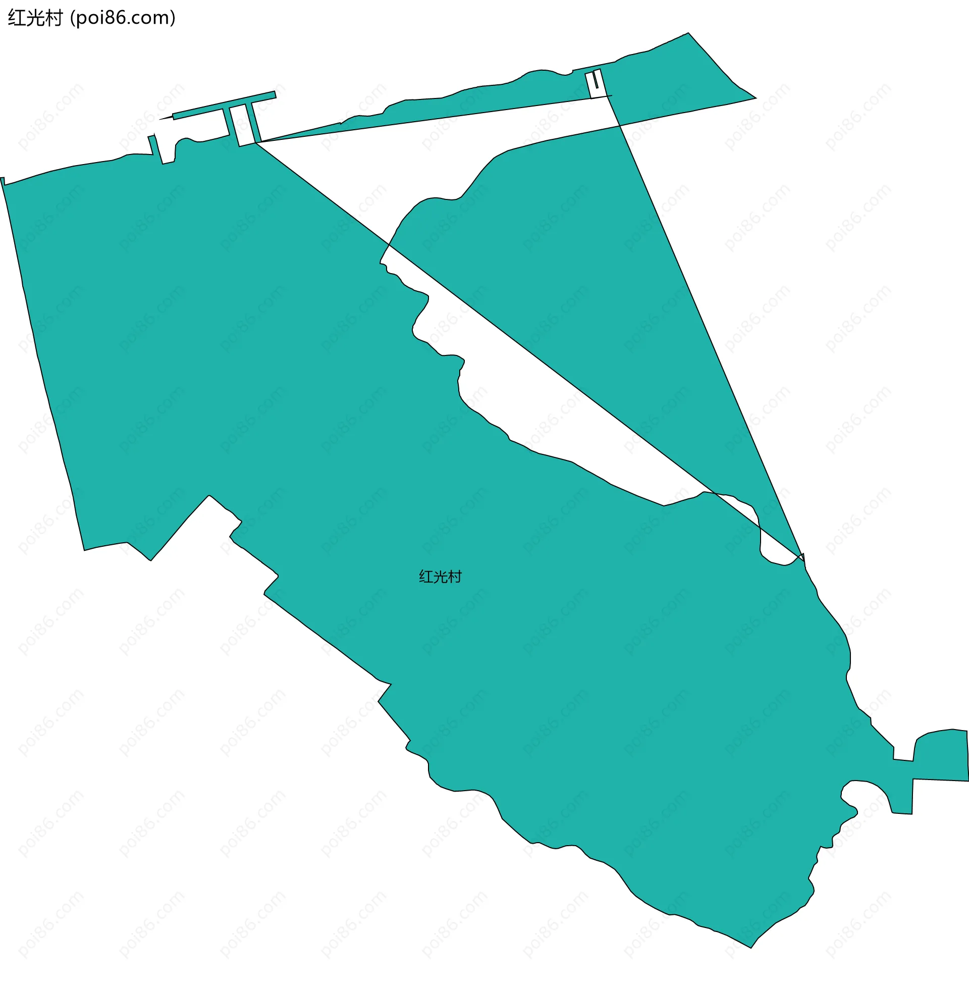 红光村边界地图