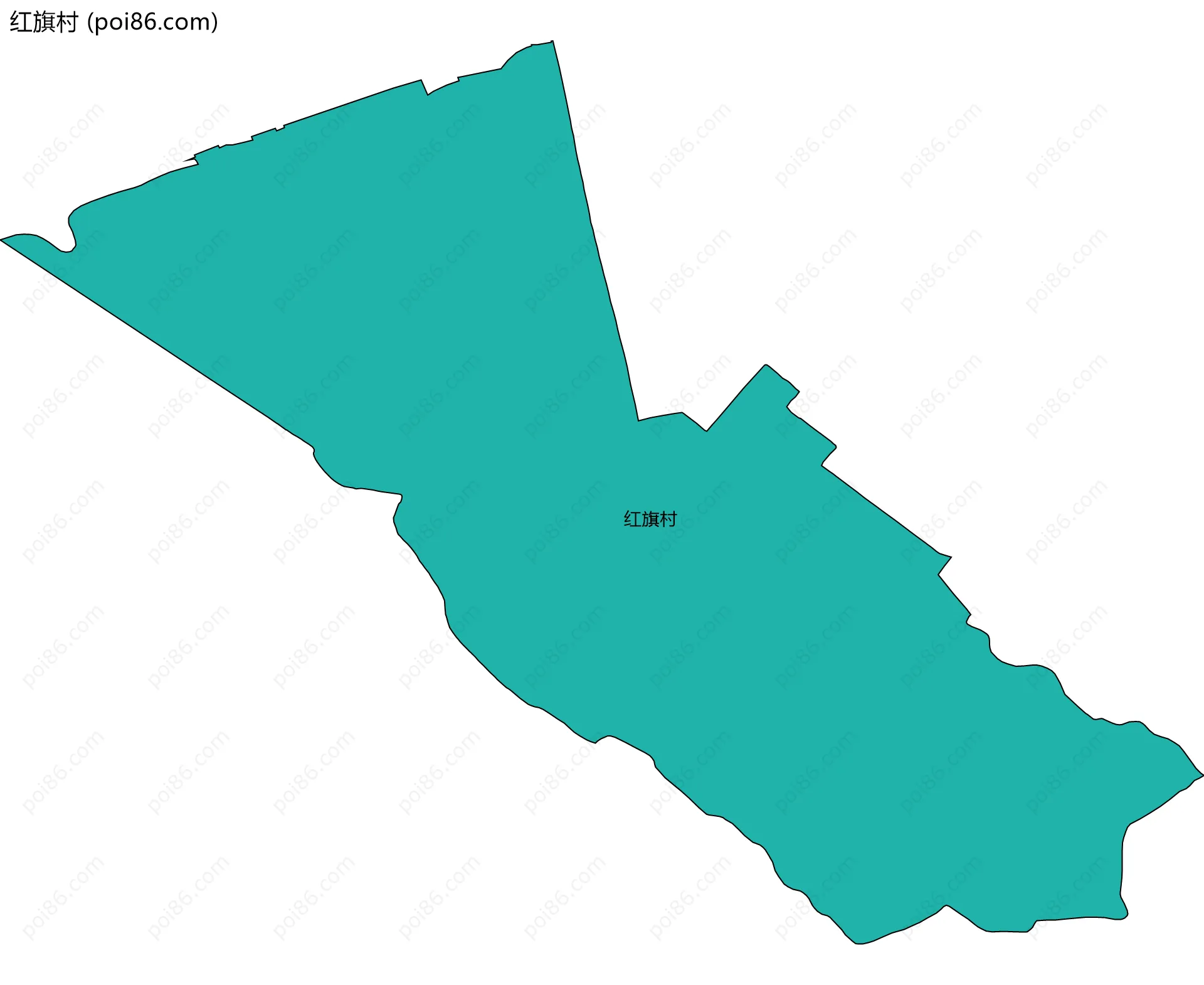 红旗村边界地图