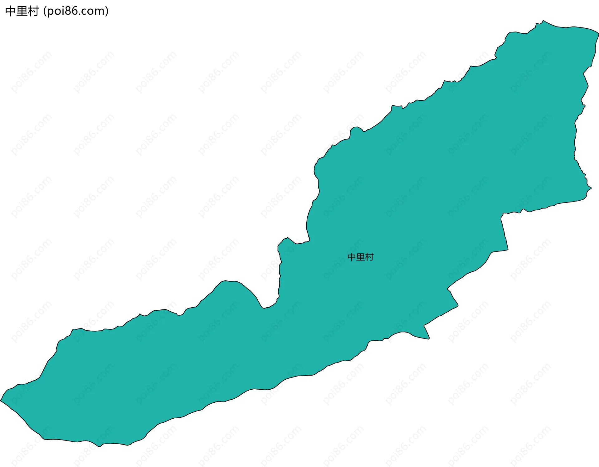 中里村边界地图