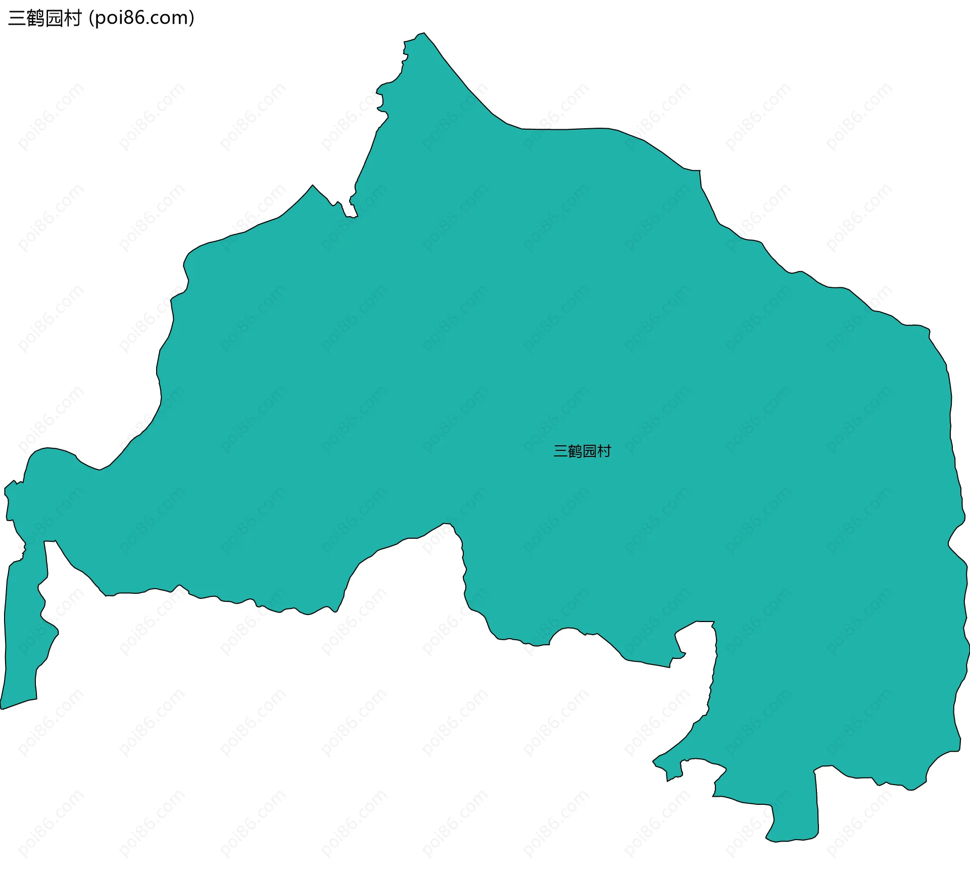 三鹤园村边界地图