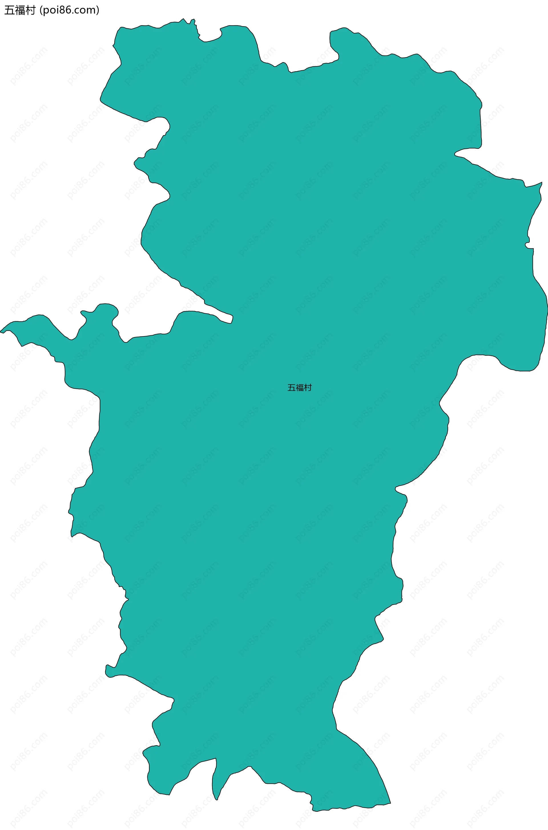 五福村边界地图