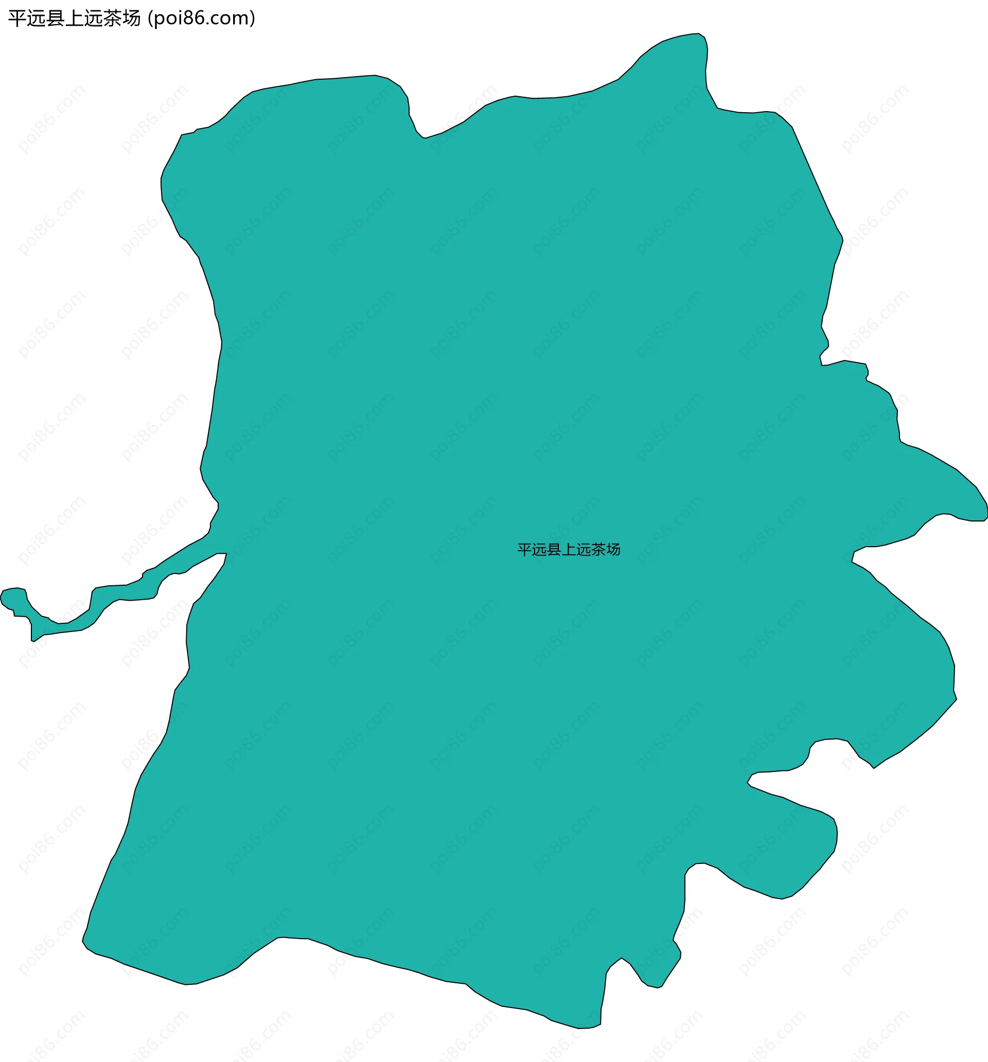 平远县上远茶场边界地图
