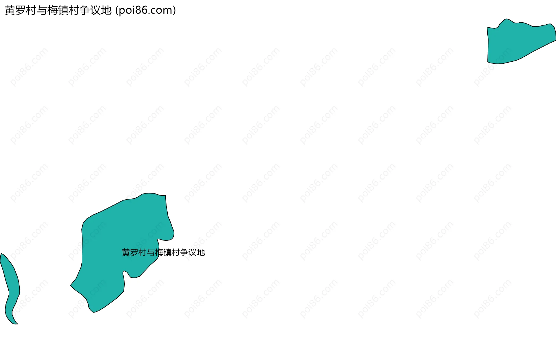 黄罗村与梅镇村争议地边界地图