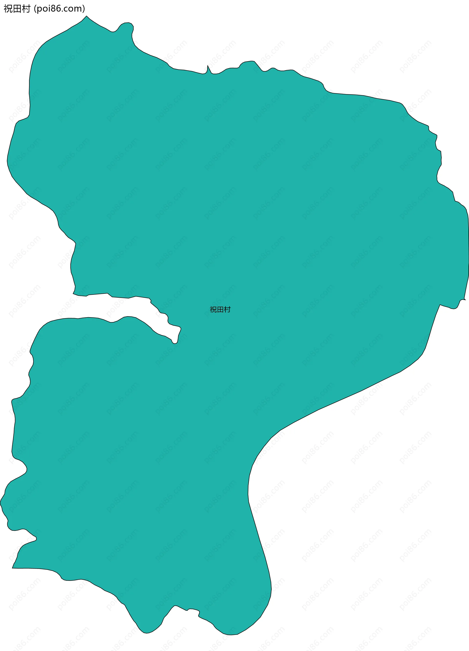 祝田村边界地图