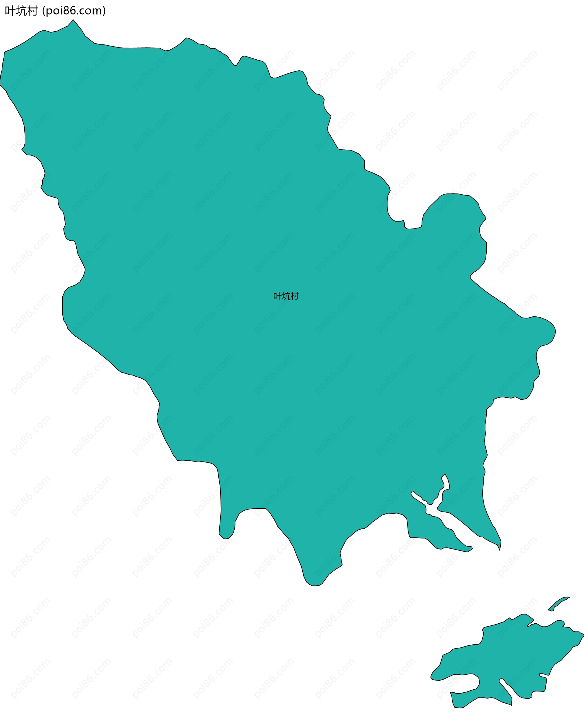 叶坑村边界地图