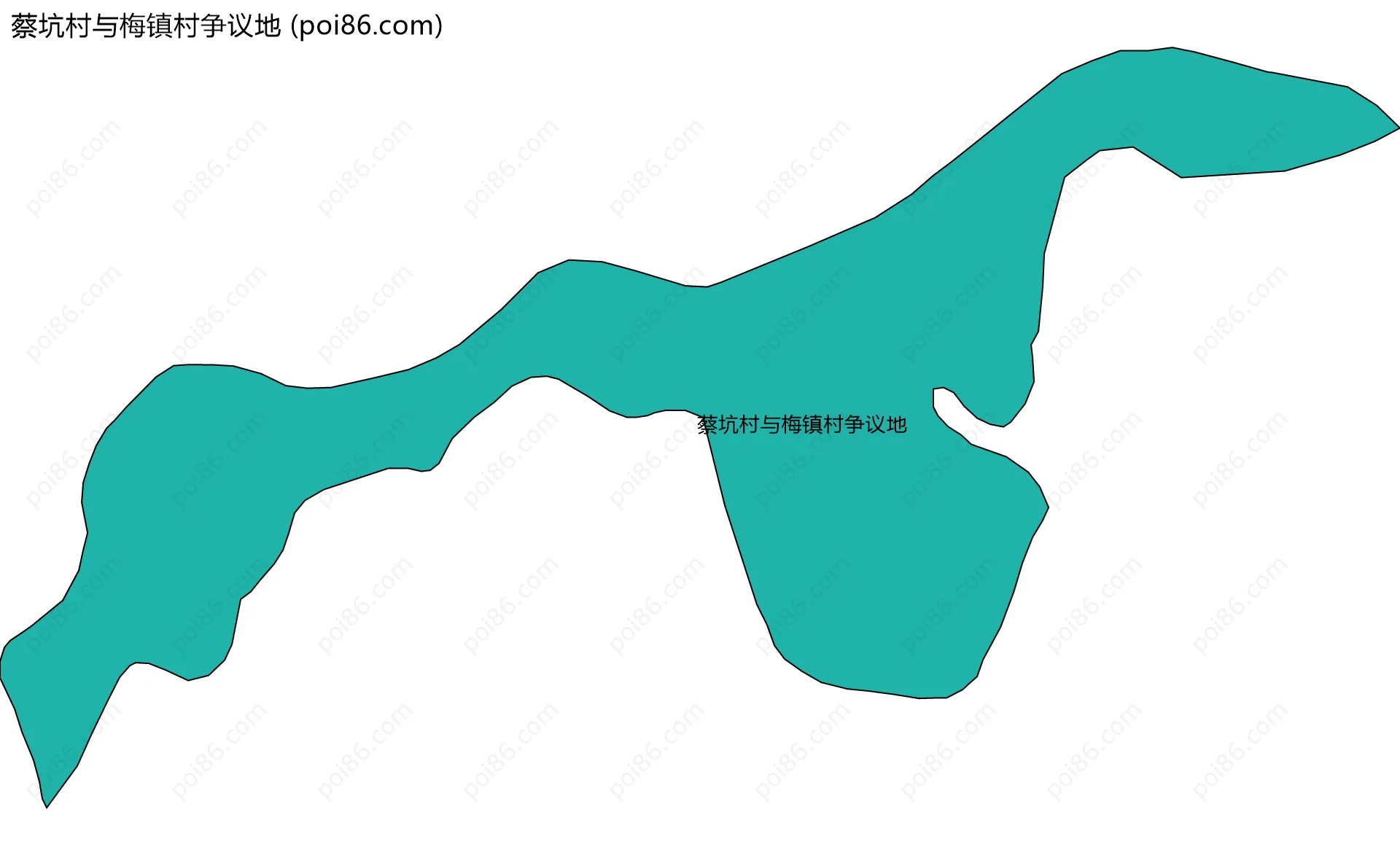 蔡坑村与梅镇村争议地边界地图