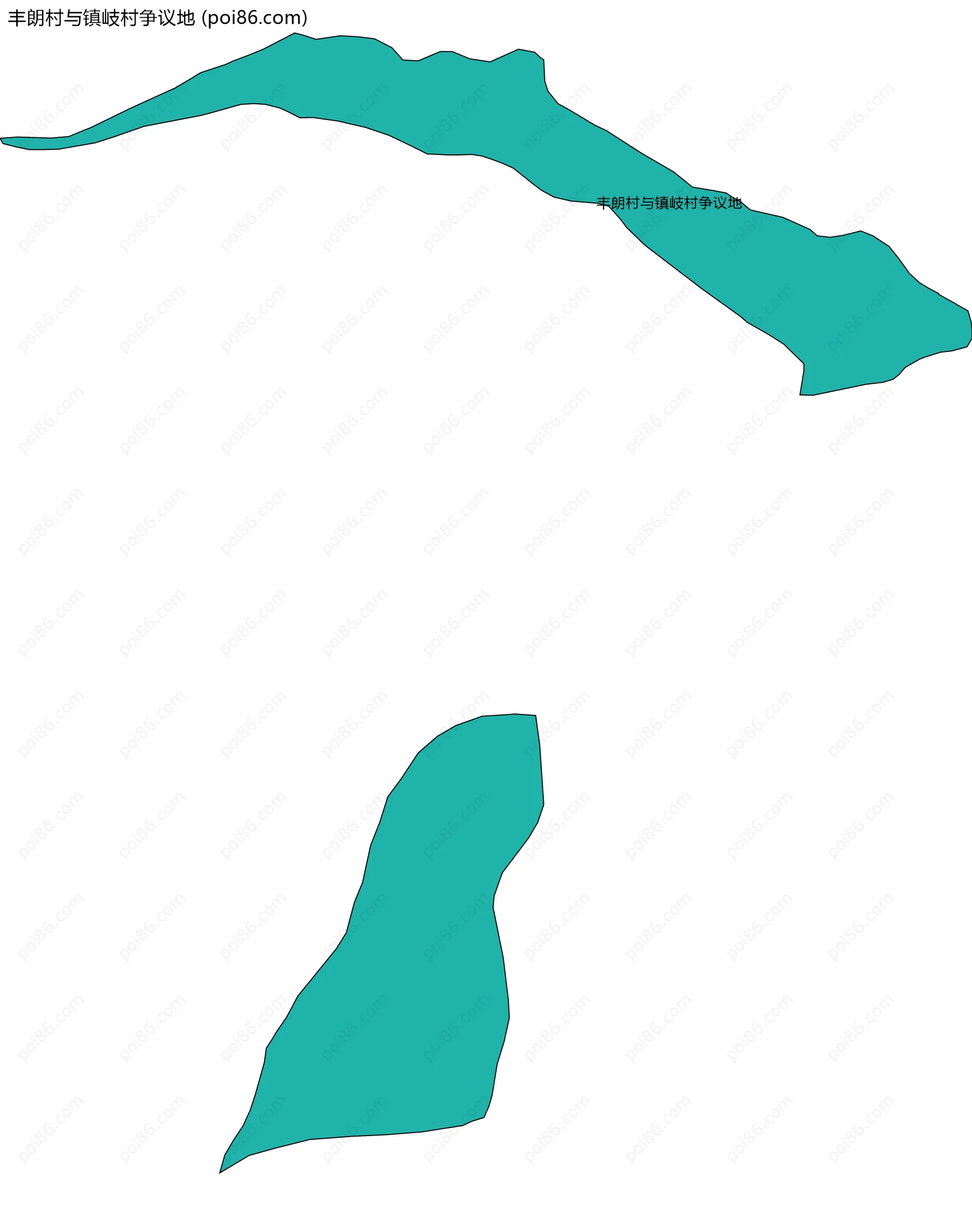 丰朗村与镇岐村争议地边界地图