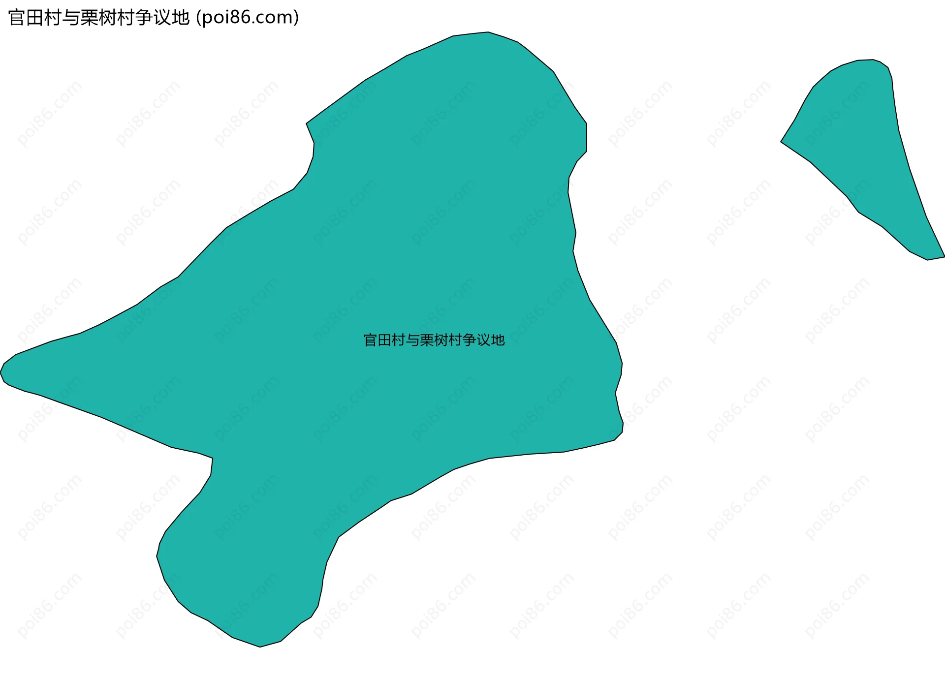 官田村与栗树村争议地边界地图